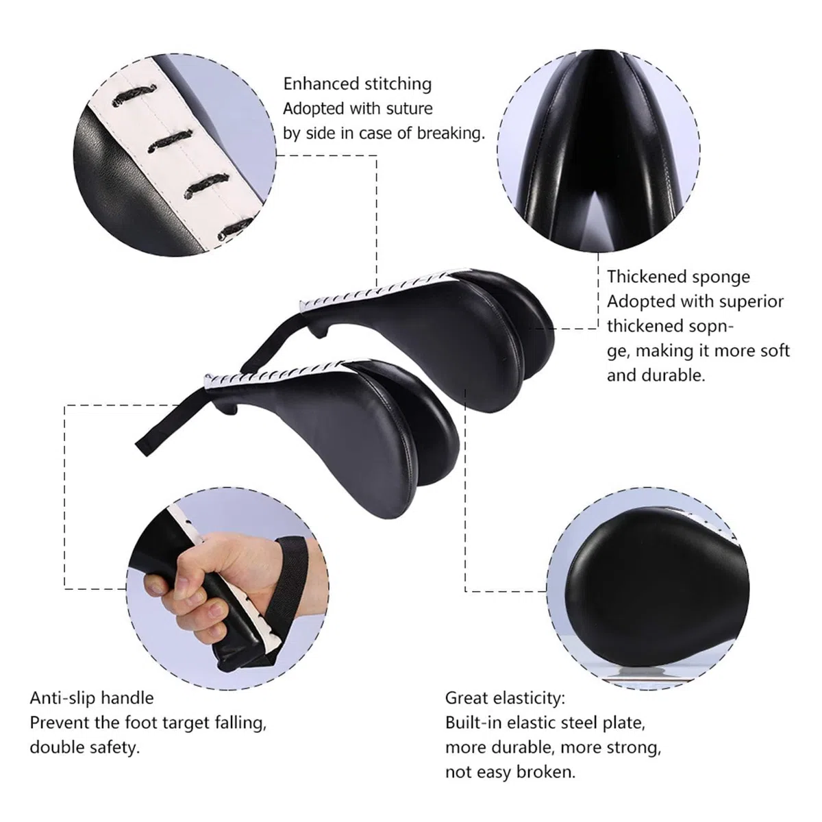 2pcs Formation de Pad de Taekwondo Durable (Noir), Applicable à la Pratique au bâton de Taekwondo, Art Martial, etc.