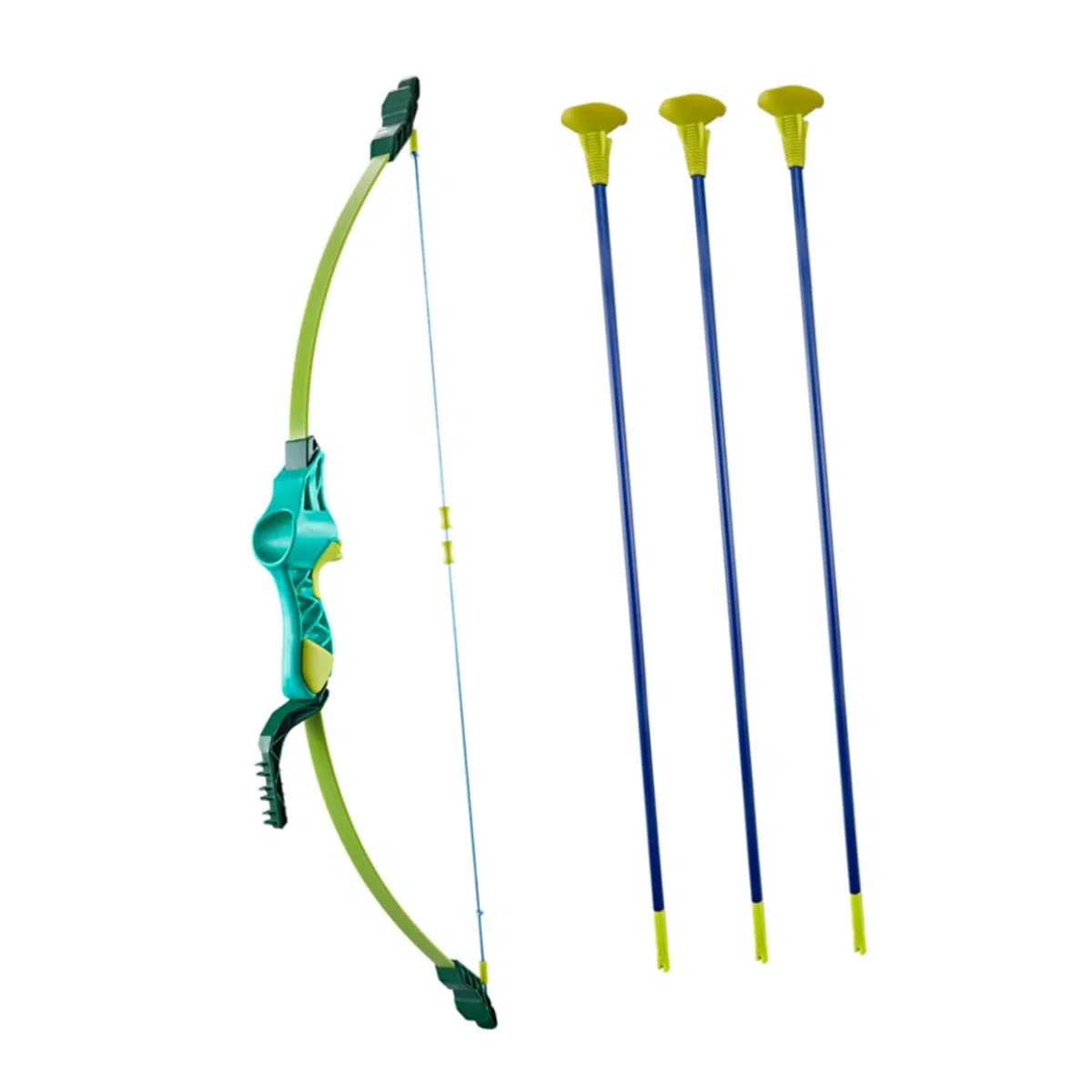 BESPORTBLE Ensemble de Jeu Arc et Flèches Corde Réglable pour Garçon et Filles Jouet Sûr et Flèches à Ventouse en Abs Vert pour Divertissement Extérieur