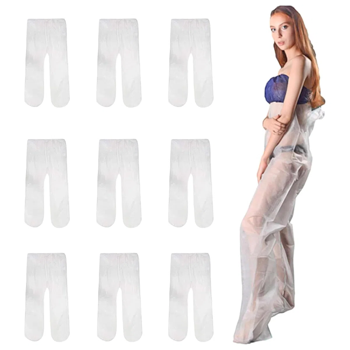 Pantalon de physiothérapie jetable Elitzia Sauna infrarouge non tissé et spa de thérapie par pression Utiliser des shorts 10pcs pour le traitement de la cellulite de drainage lymphatique (blanc) ETSAN