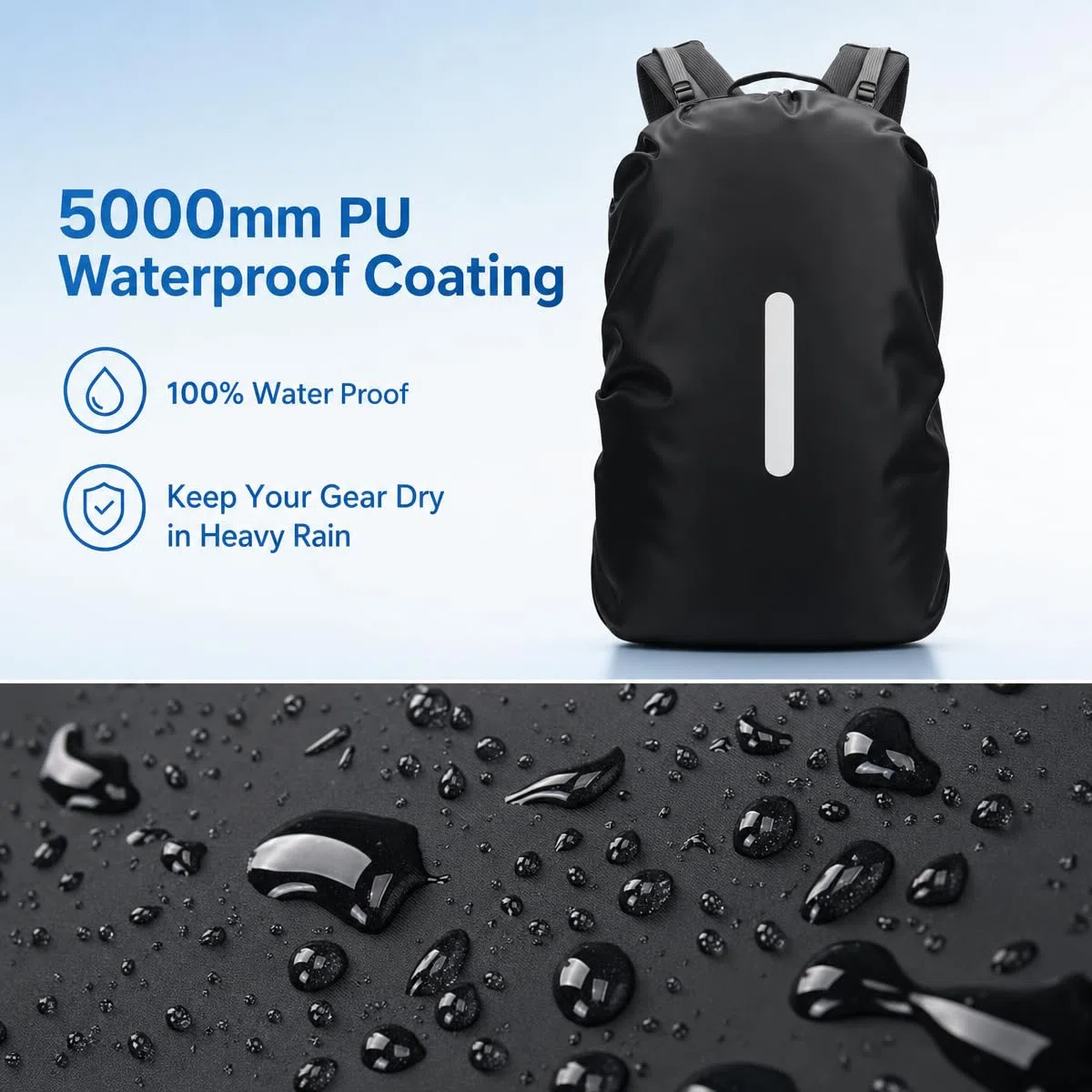 Lammcou Protection Sac à Dos Pluie et cartables, Housse imperméable Backpack Rain Cover avec réflecteurs & Sangles croisées antidérapantes pour randonnée, Camping & Cyclisme