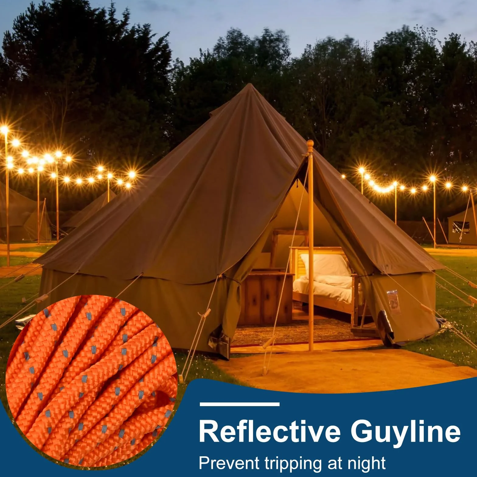 4 PCS Corde de Tente Réfléchissante, 6mm Cordon de Camping avec Poulie, Corde à Cliquet avec Crochet, Corde Nylon Escalade 5M, Tendeur de Corde a Linge Exterieur pour Randonnée, Auvent