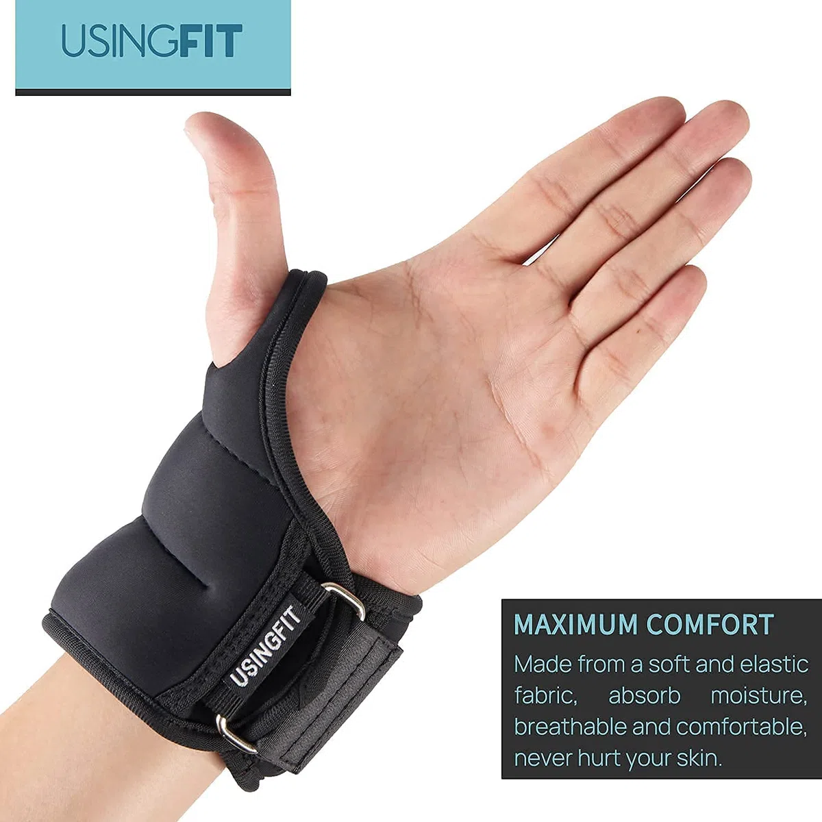 USINGFIT Poids Poignets Leste Poignet Gants Lestés 2 * 0.5kg / 2 * 1kg Bracelet Poids Musculation Wrist Weights