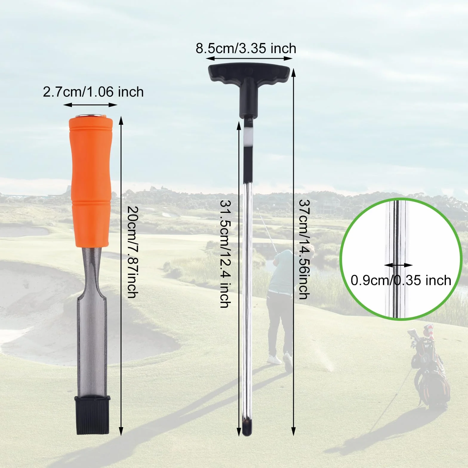 Gosknor Outil Retrait Grip de Golf et de Ruban Adhésif, Extracteur Grip à Rainure en V Économiseur Outil Réparation Durable pour Un Regrippage Facile des Clubs Accessoires Essentiels