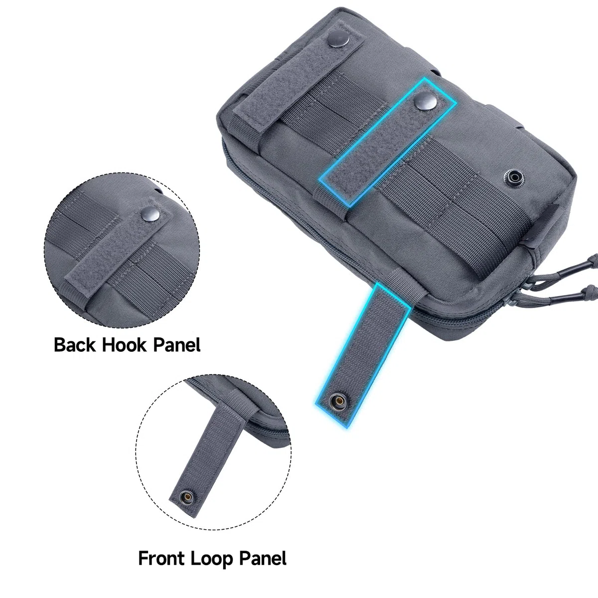 EXCELLENT ELITE SPANKER Pochette Tactique Molle pour Gilet Tactique Sac de Taille Pochette d'outils Utilitaires Sac EDC Tactique(GRY)