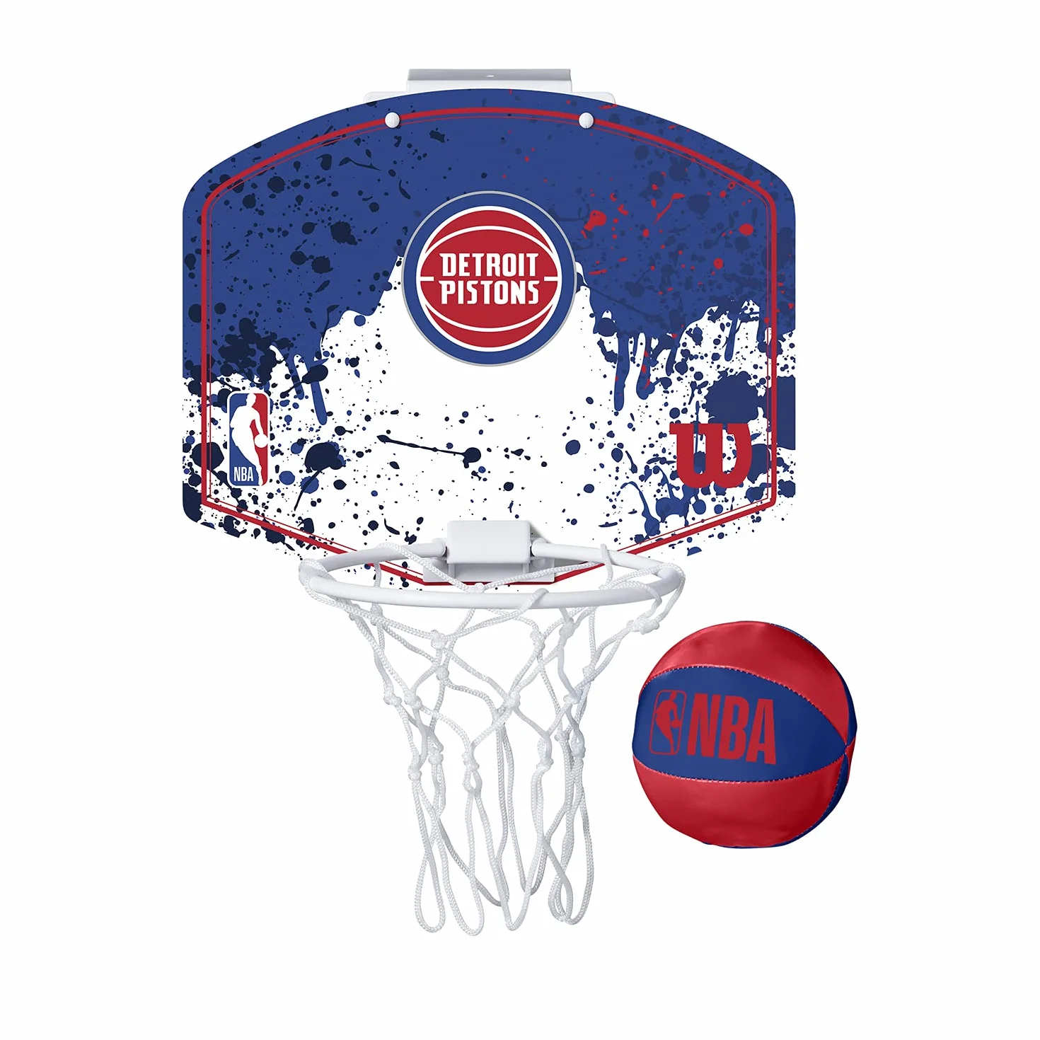 Wilson Mini Panier de Basket, Hoop NBA TEAM MINI HOOP, DETROIT PISTONS, plastique, Noir