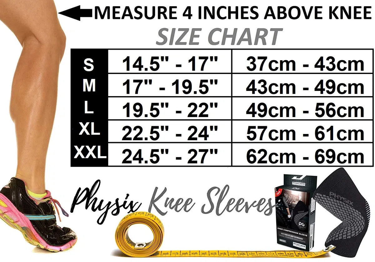 Physix Genouillère pour homme et femme, genouillère de qualité supérieure pour soulager la douleur du genou, arthrite, ménisque, déchirure ACL MCL, manchon de compression antidérapant pour la course à