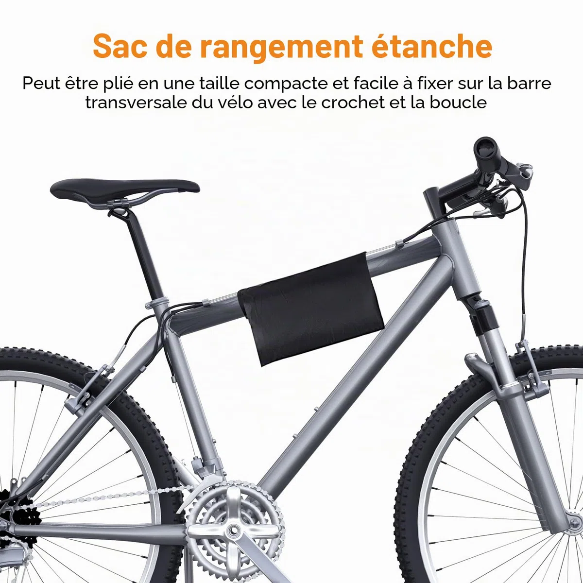 Housse Velo Exterieur Protection Bache Velo Exterieur Imperméable, Housse Protection Vélo Anti-Poussière Anti-UV Pluie Neige pour Vélos, Noir 200*110*70cm, Tissu 210D Premium