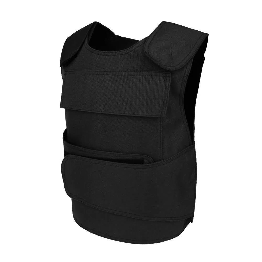 Gilet de protection, gilet anti-couteau avant et arrière, gilet d'autodéfense dissimulé, équipement de sécurité à l'épreuve des balles (sans plaque), Noir