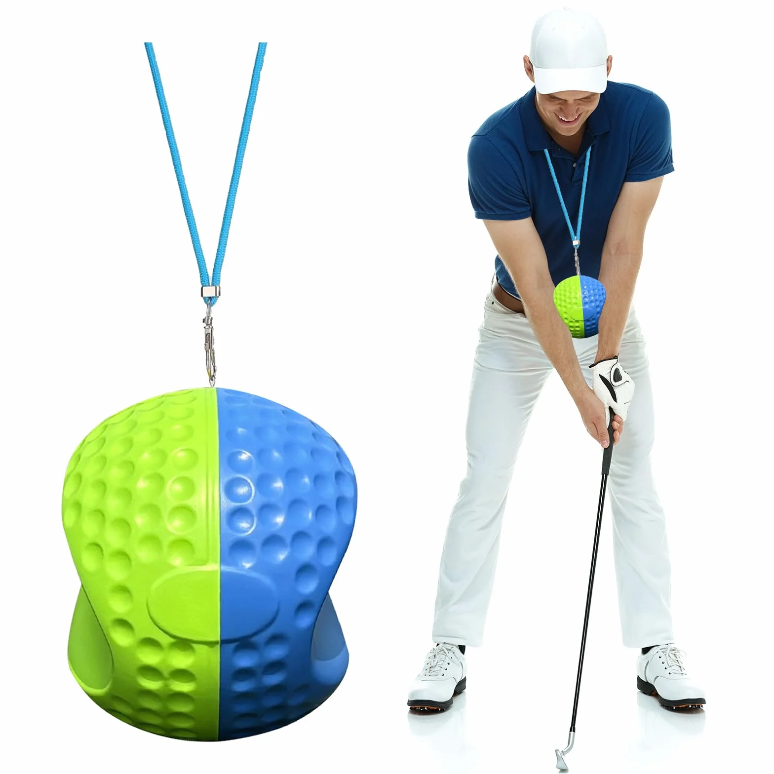 Entraîneur de Swing de Golf, Accessoires d'Entraînement pour Hommes et Femmes Balle d'Entraînement au Swing Accessoire pour Balle d'Entraînement au Golf