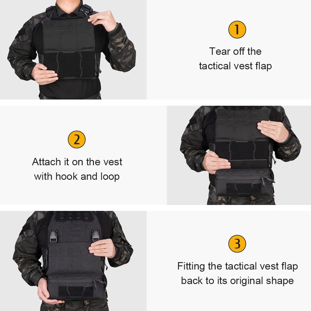 IDOGEAR Tactique Pochette Sac à Déchets Tactique avec Crochet et Boucle pour JPC CPC AVS Vest Pochette Utilitaire Sac Banane