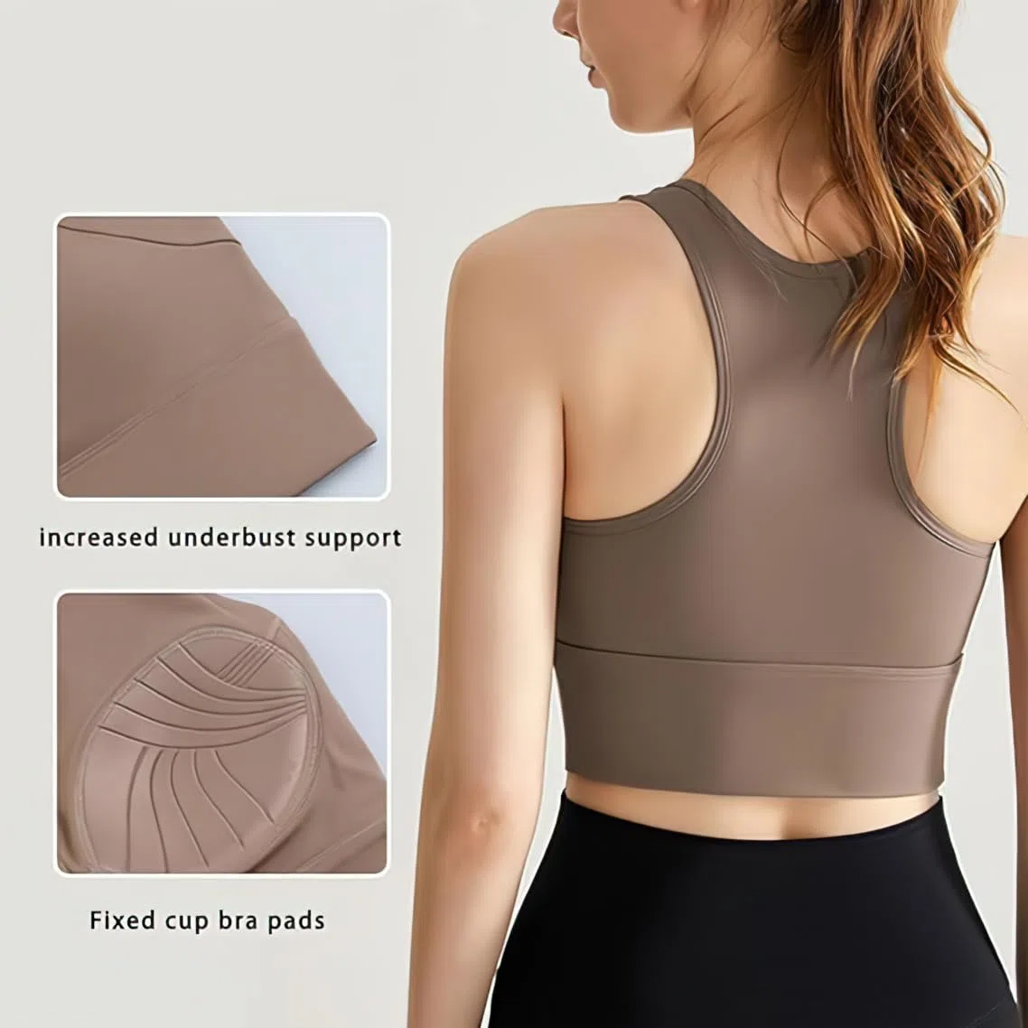 Soutien-Gorge de Posture, Débardeur de Sport rembourré sans Armatures, Soutien-Gorge de Sport Push-up pour Femme, Haut de Course à Pied