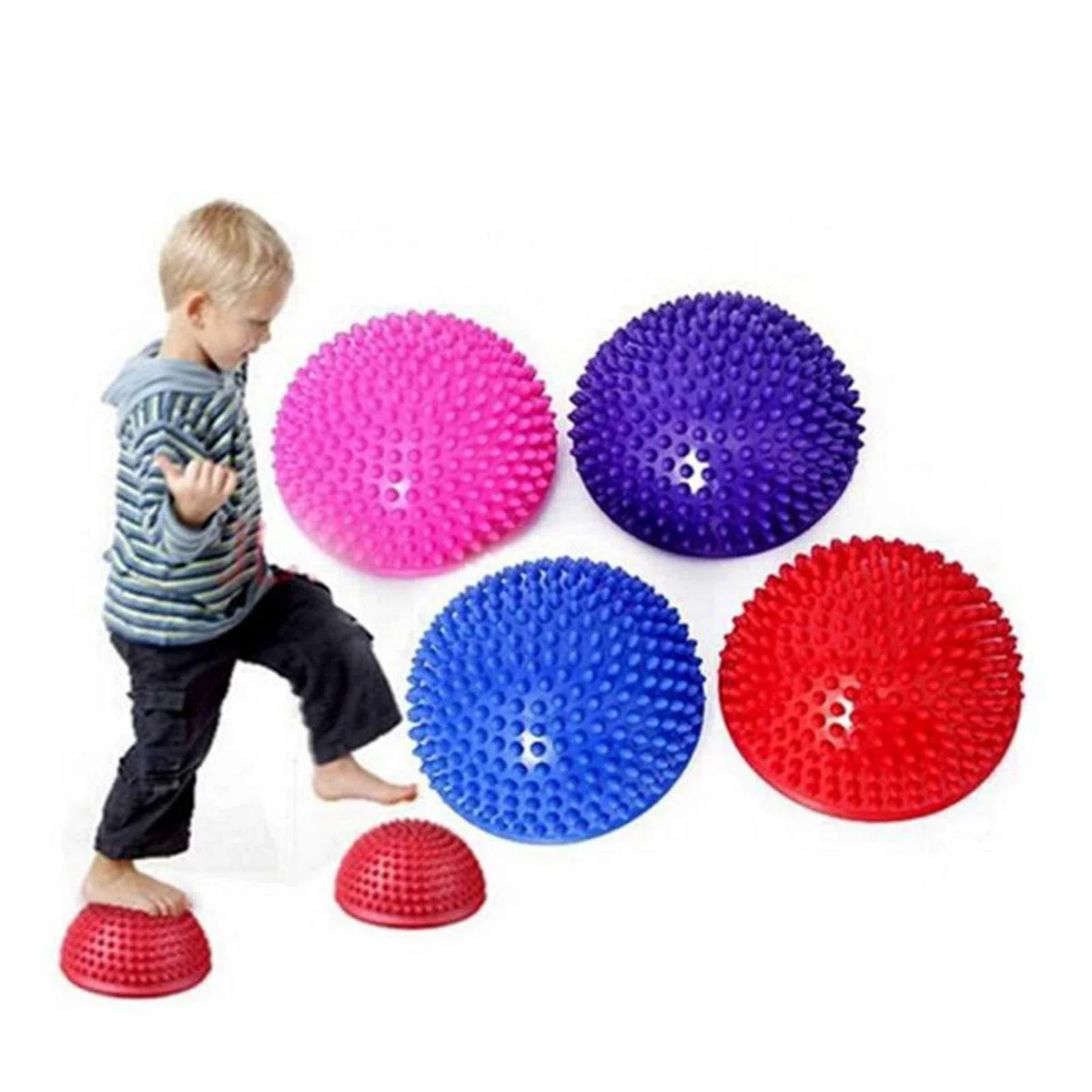 Lot de 2 Boule H'équilibre Hérisson, Demi Balles de Yoga Pied de Massage, Balance Disque Gonflable d'équilibre de Yoga Hérisson, Coussin de Balance pour Entraînement Sport Yoga Fitness Exercice