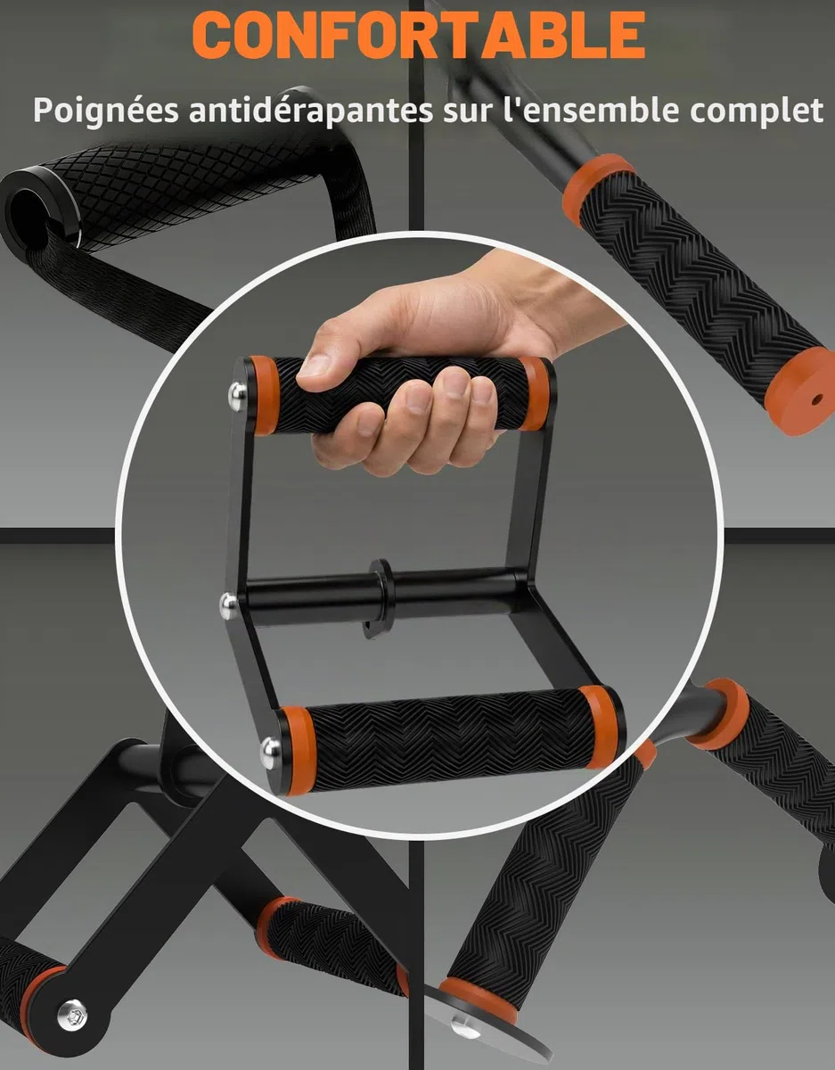 Set d'attaches pour machine à câble Fitarc pour gym à domicile, attaches pour traction LAT et triceps avec poignée en D, barre en V, corde pour triceps, barre droite, poignées étriers, sangles pour