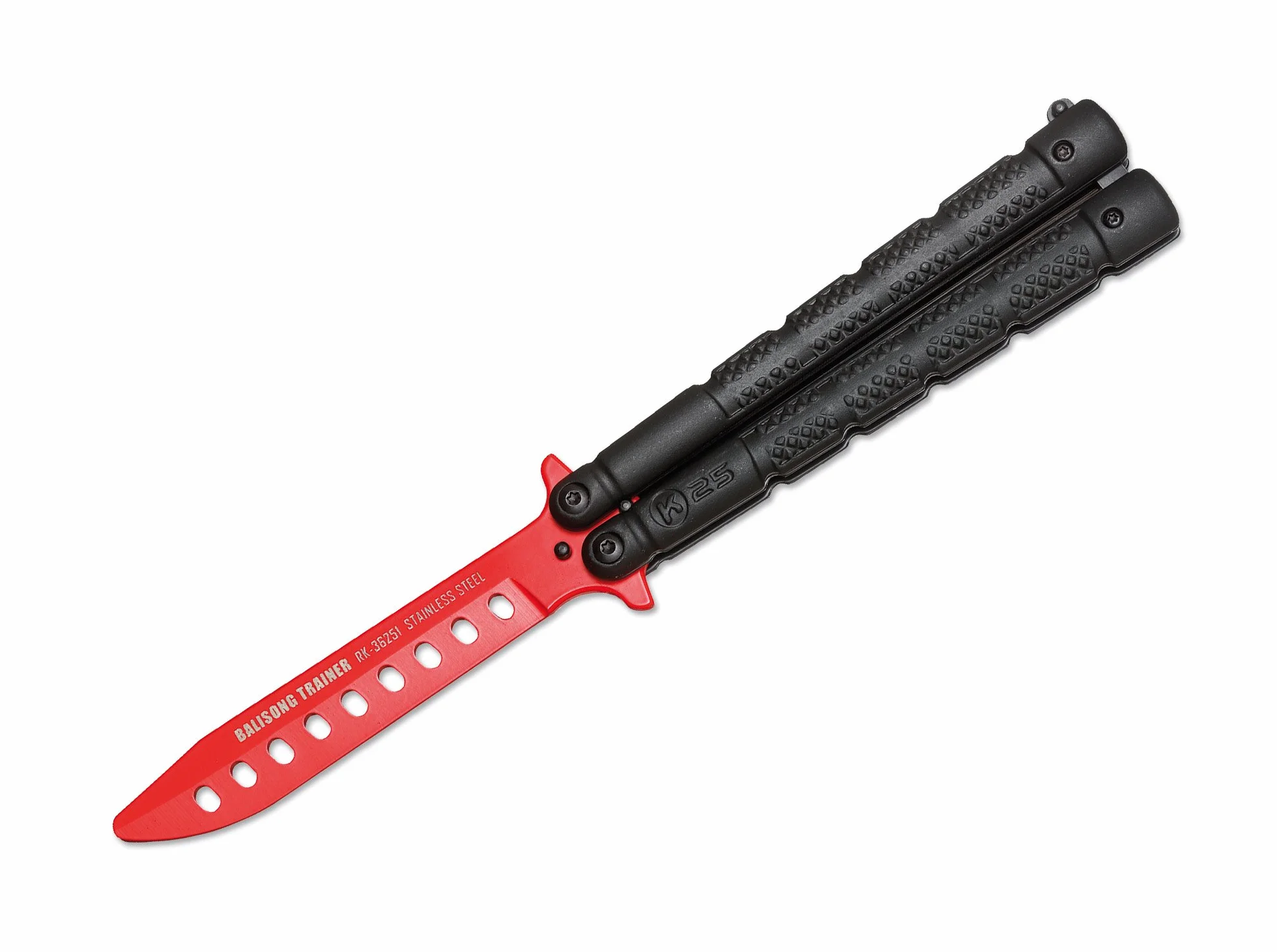 Rui Training Balisong 01RU017 Couteau d'entraînement Noir/Rouge Longueur de la Lame 10 cm