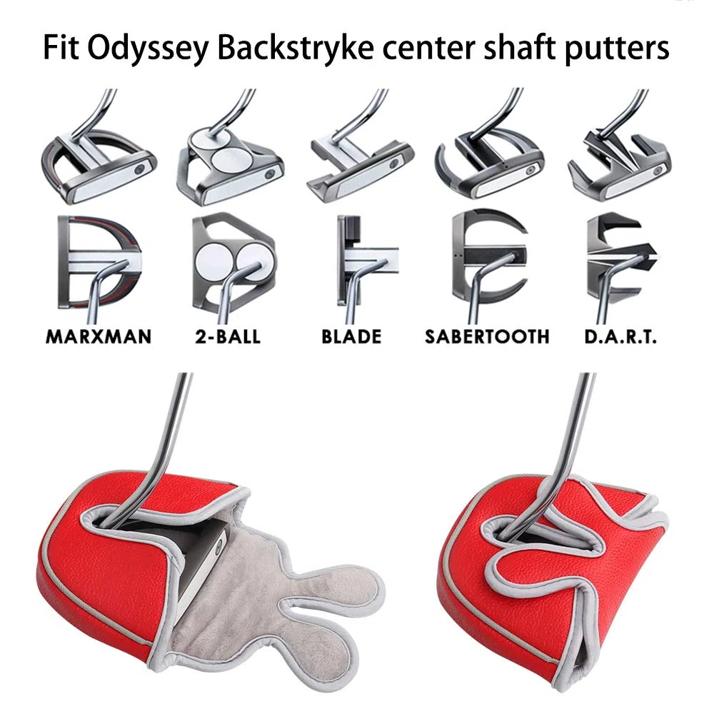 Protège-tête de golf en maillet pour club de golf Odessey Backstryke, Rouge