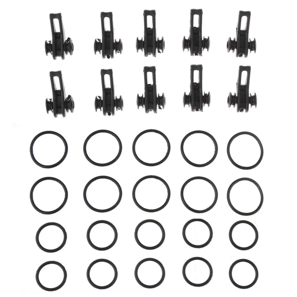 OTOTEC Lot de 10 crochets en plastique et caoutchouc pour canne à pêche