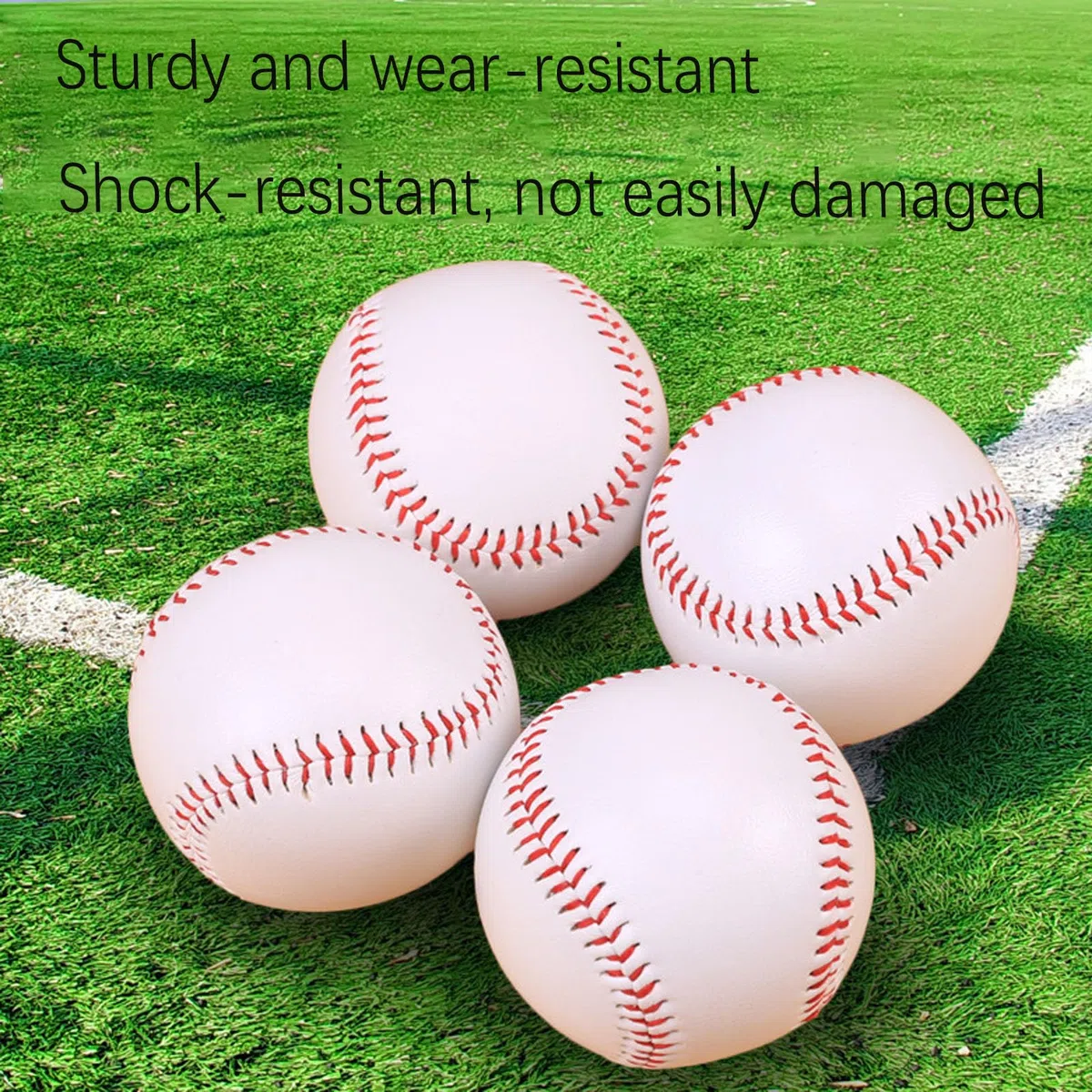 Lot de 2 balles de baseball standard de 22,9 cm, une balle de base souple et une balle dure d'entraînement en cuir caoutchouc pour sports de plein air, école, entraînement pour jeunes et adultes