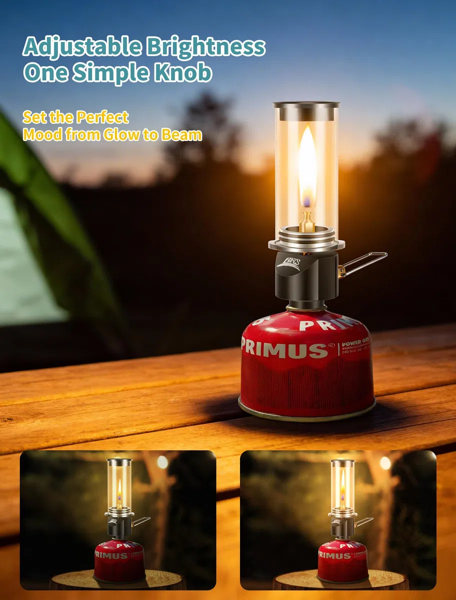 Tentock Lanterne de Camping en Plein Air pour Pêche, Randonnée, L’alpinisme - Lampe à Gaz, Luminance Réglable