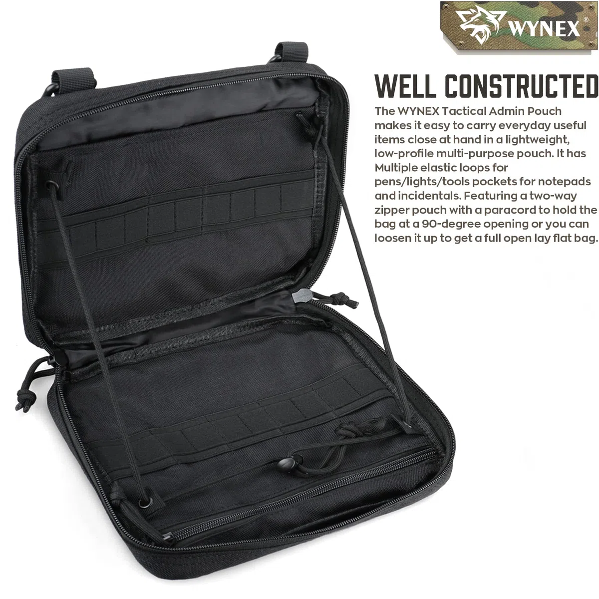 WYNEX Pochette Tactique Poche Molle Admin d'Outils Militaire Poche Supplémentaire pour Sac à Dos Randonnée Sacoche Ceinture à Outils Tactique Pochette de Rangement pour Sport en Plein Air, Nylon 1000D