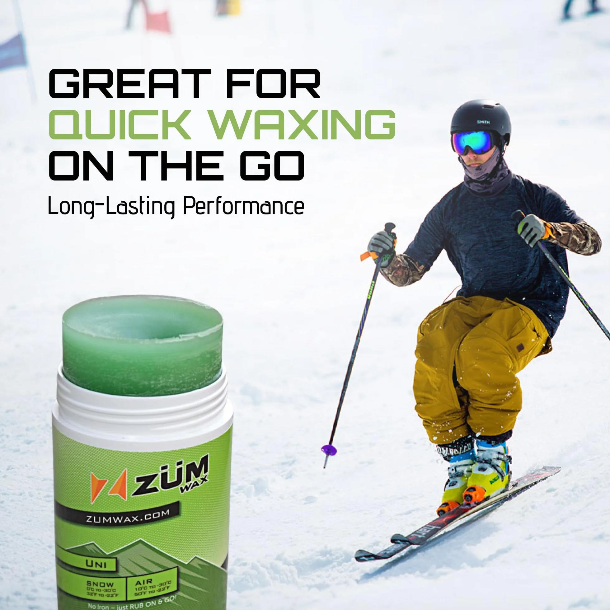 ZUMWax RUB ON Wax Ski/Snowboard – All Temperature Universal – 70 g – Incredibly Fast in All Temperatures !!! by