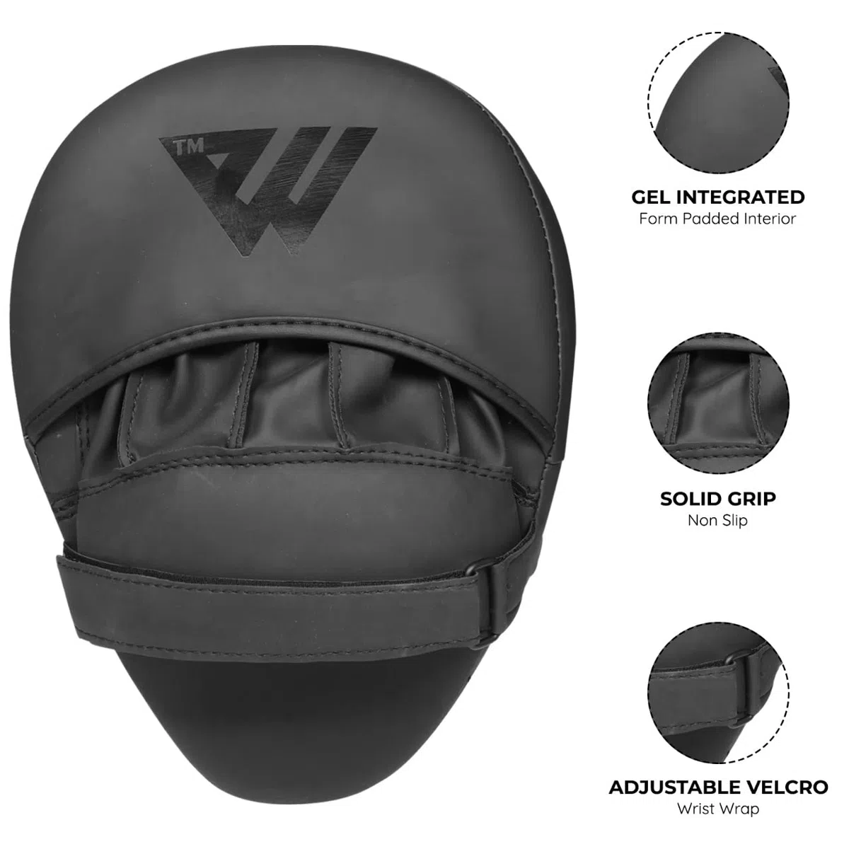 WFX Pads de Boxe Focus Mitts Hook and Jab Punch Bag Target Training Curved Strike Shield Hand Muay Thai Pad MMA Martial Arts Gloves