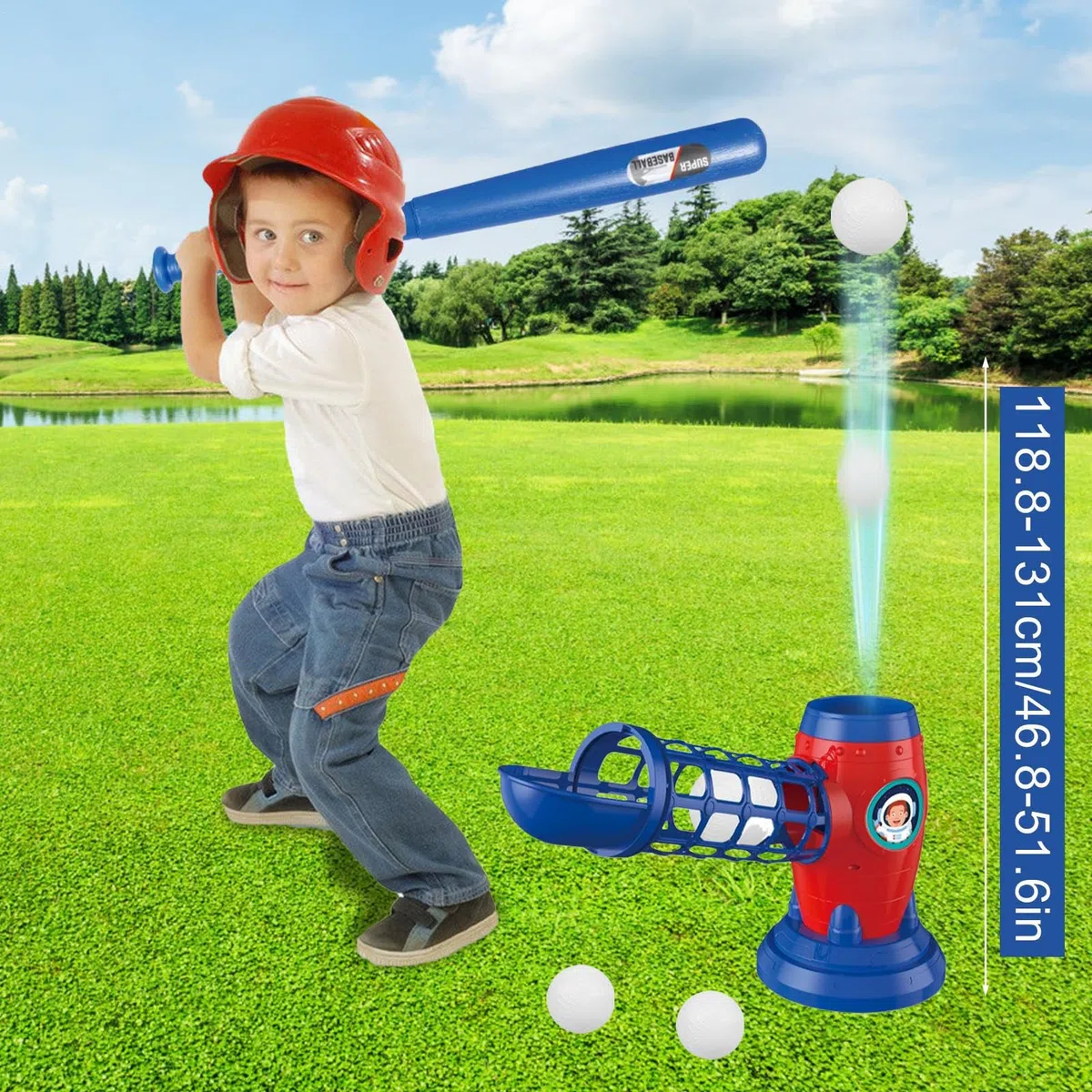 Lanceur de Tennis et de Baseball – Lanceur de Sport électrique, Lanceur de Balle Automatique, Ensemble d'entraînement léger pour , Support de Base Stable, Installation Facile | Parfait pour Les