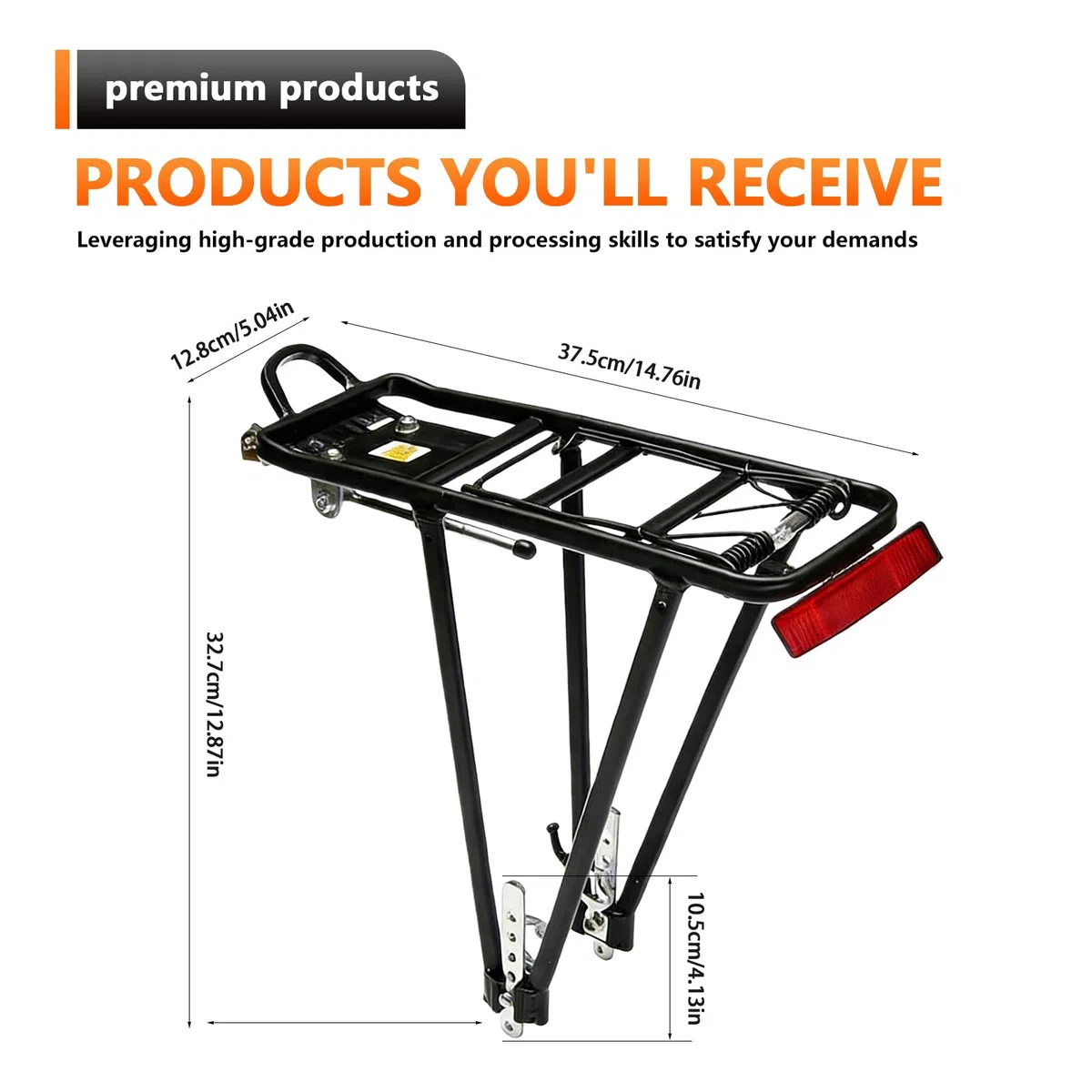 Porte-bagages de vélo universel réglable pour vélo de 26 à 29 pouces, porte-bagages arrière, en alliage d'aluminium, porte-bagages, touring, jusqu'à 75 kg maximum, pour VTT, vélo de route