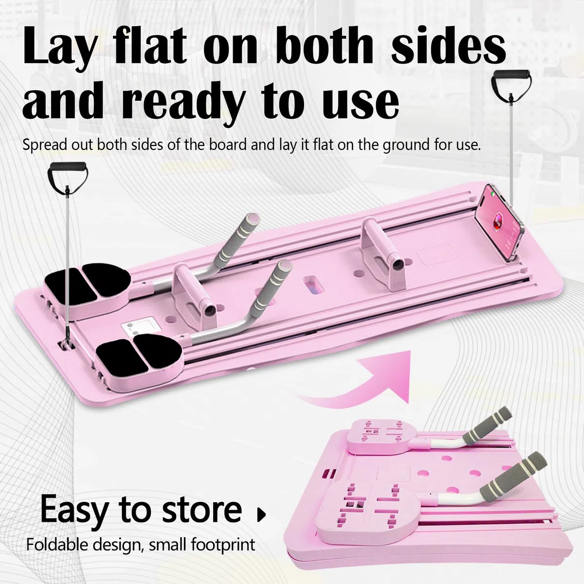Conseil Réformateurs Pilates, Reformer Pliable pour Pilates Planche Fitness Multifonctionnelle Planche Pilates avec Compteur LED Rebond Automatique Poignée Réglable Planche d'exercice