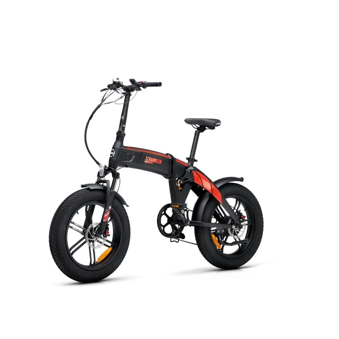 Ducati Scrambler, SCR-E GT, E-Vélo, Pliant, 20 Pouces, Rouge/Noir