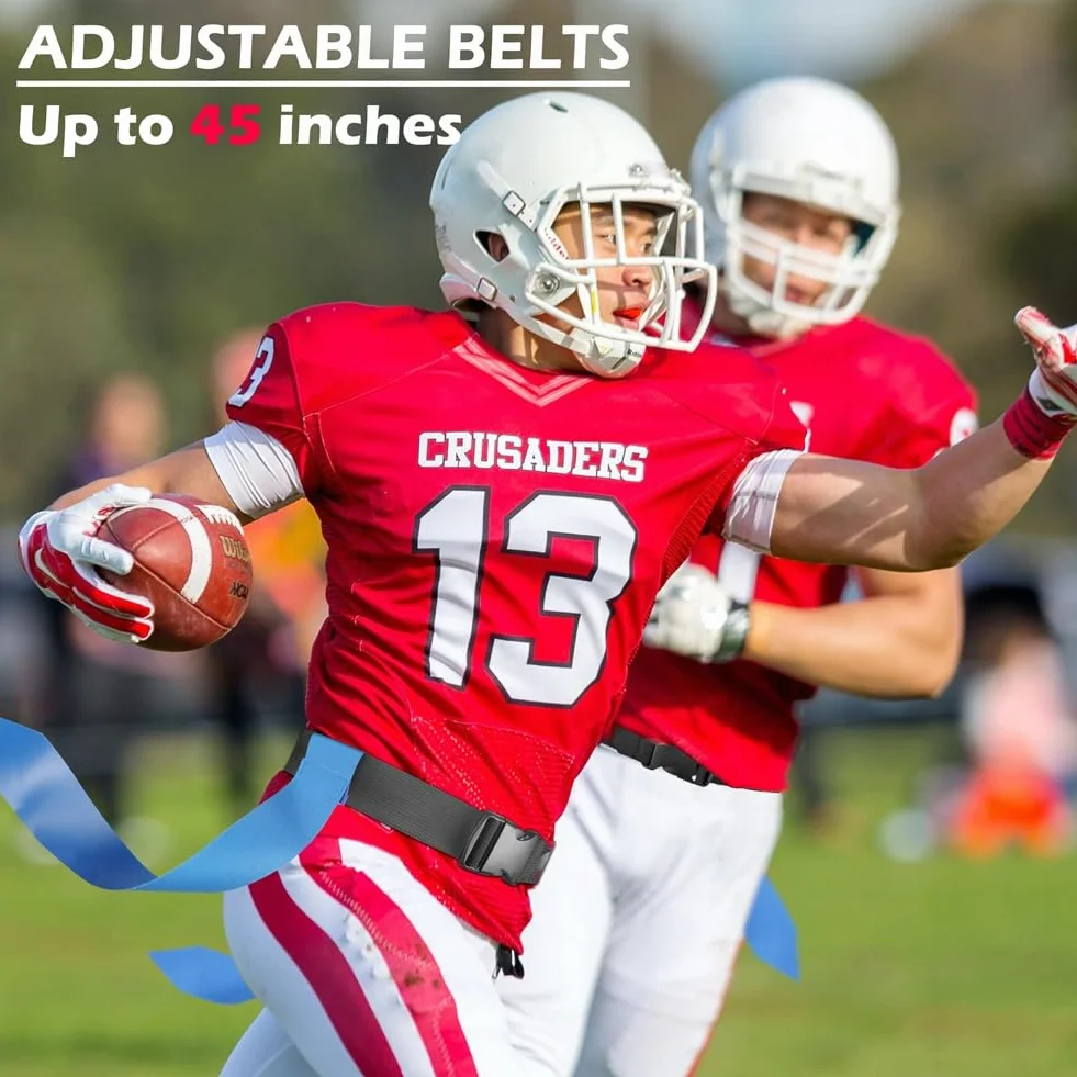 Ginobili Kit de Ceintures de Flag Football 14 Joueurs - Ensemble de Ceinture de Flag Football Ajustable pour L'Entraînement Sportif et la Compétition