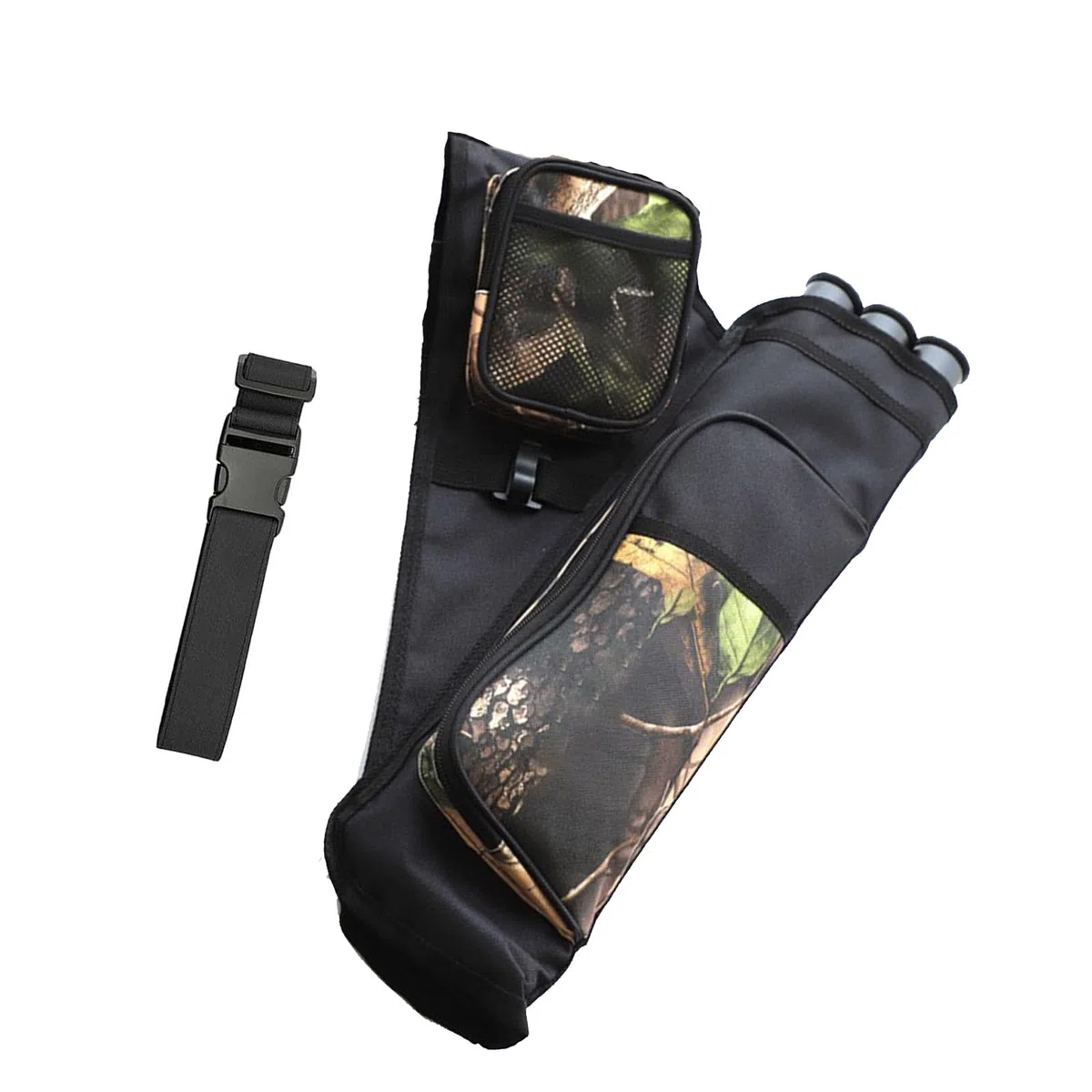 Sac de transport à 3 tubes avec poches, ceinture réglable pour la chasse, la pratique sur cible et le tir en plein air, convient aux jeunes et aux adultes