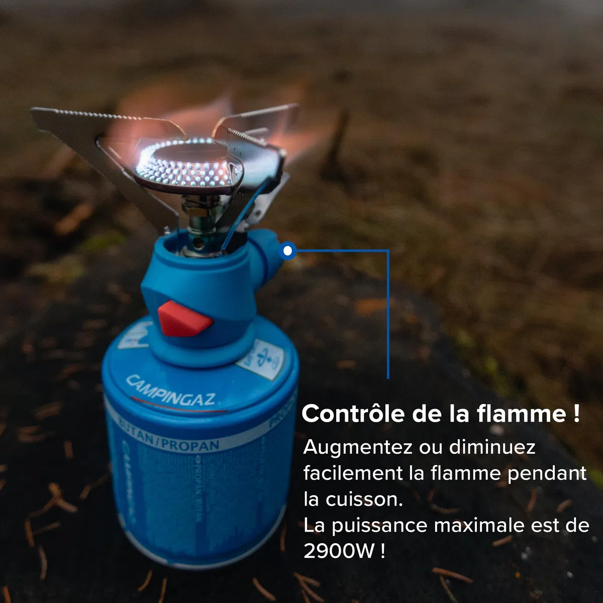 Campingaz Twister Plus PZ, Cuisinière à Gaz pour le Camping ou les Festivals, Manipulation Facile, Taille Unique, Bleu