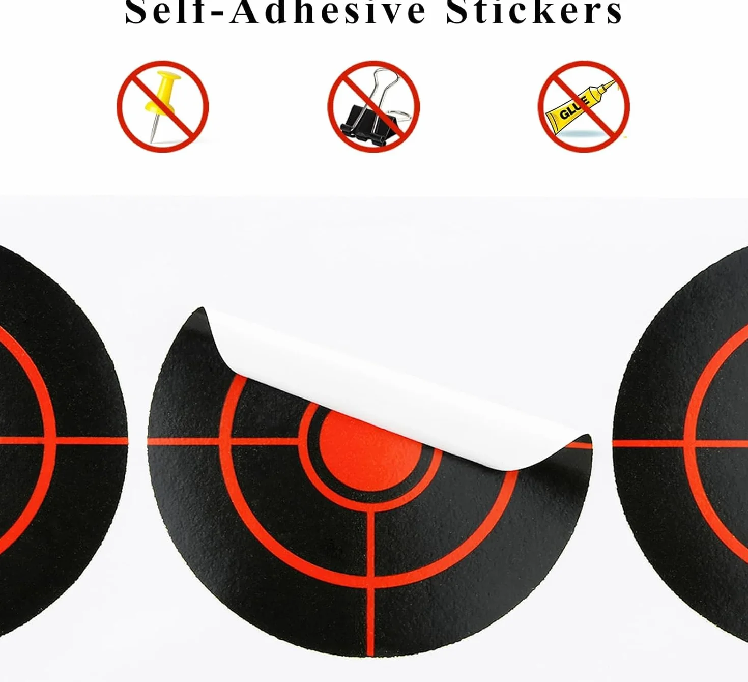 Atflbox 250 pièces Cibles de tir Autocollantes avec disques réactifs Jaune Fluorescent Cibles en Papier de 7,6 cm pour Exercices de tir au Fusil, Pistolet et Pistolet BB Airsoft