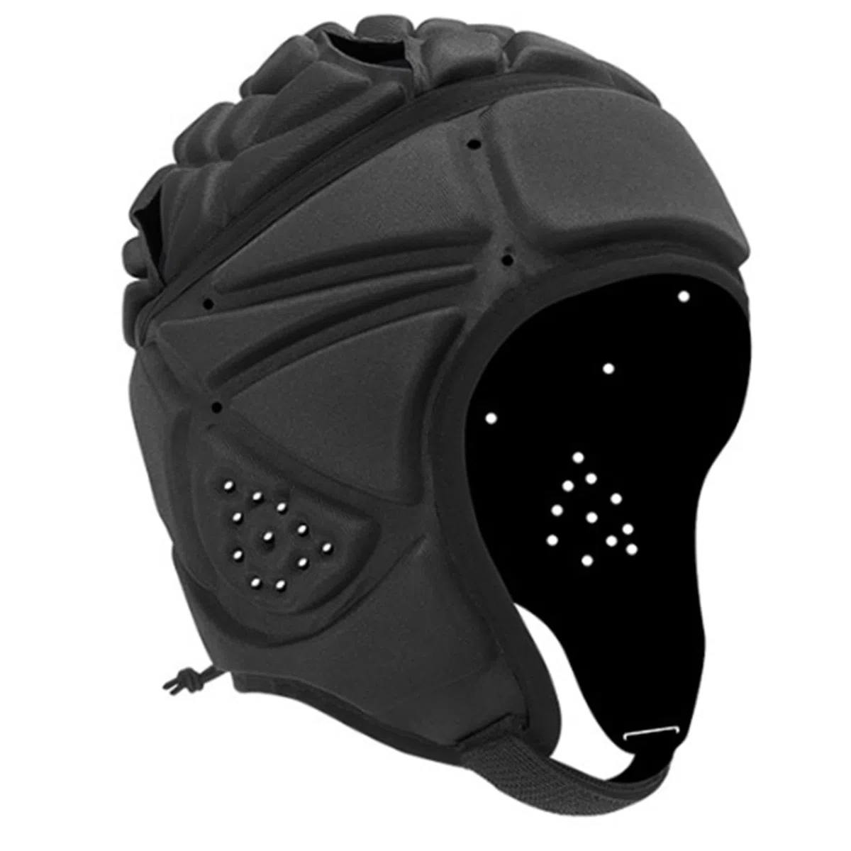 Casque de Rugby Ajusté en Douceur Avec Ruban Adhésif pour Adultes, Noir