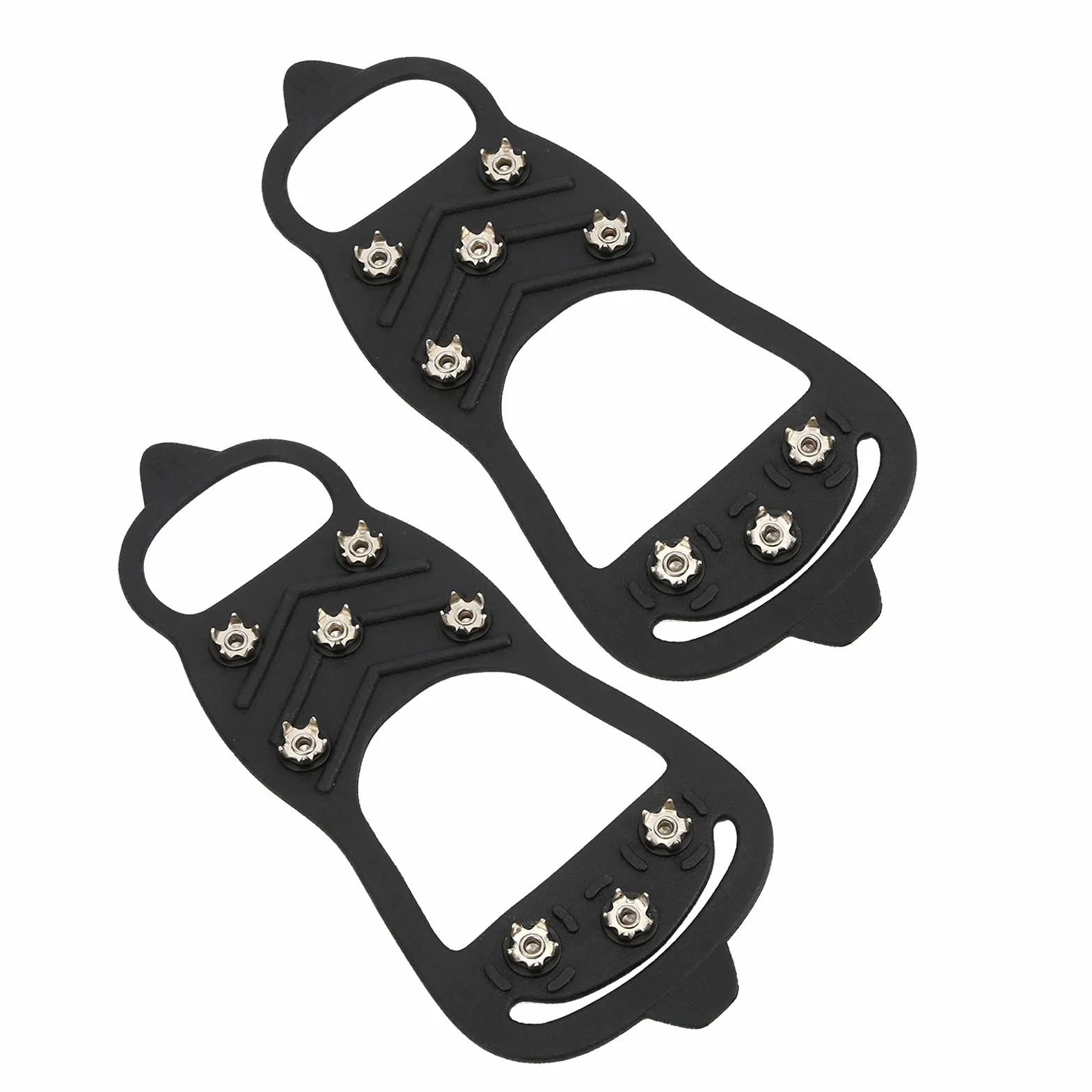 Couvre-Pointes de Chaussures, Crampons Antidérapants en Acier Inoxydable à 8 Dents avec Silicone Flexible, pour la Marche sur Neige en Plein Air, la Randonnée, L'alpinisme,