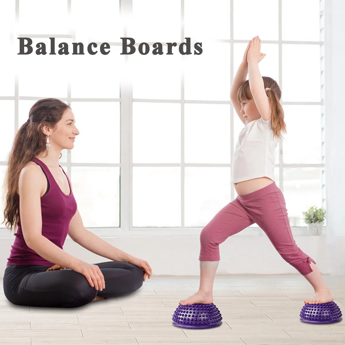 Boule H'équilibre Hérisson, Demi Balles de Yoga Pied de Massage, Balance Disque Gonflable d'équilibre de Yoga Hérisson, Coussin de Balance pour Entraînement Sport Fitness Exercice