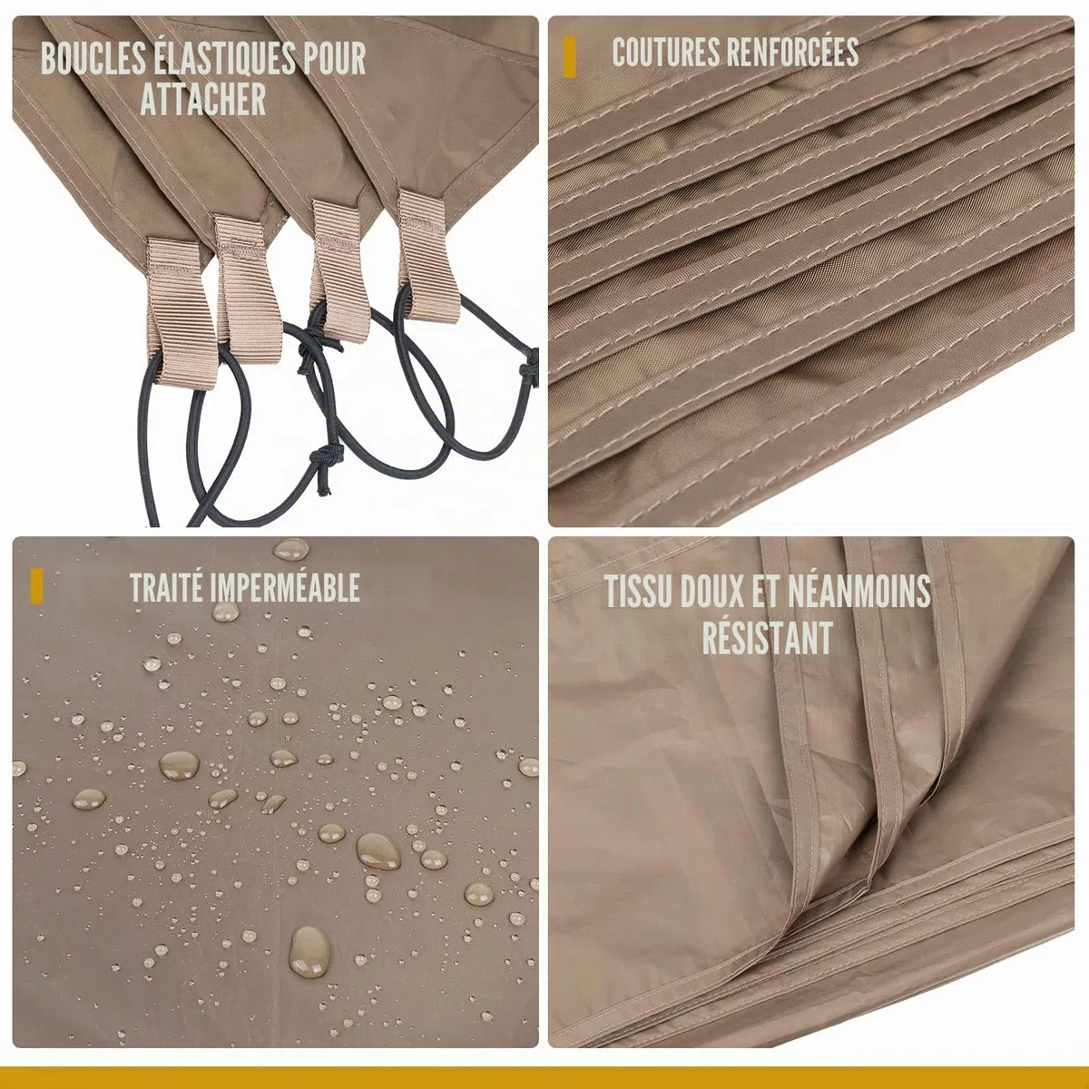 OneTigris Bâche de tente de camping - Multi-usages - Imperméable - Avec sac de transport - Pour camping, randonnée et pique-nique