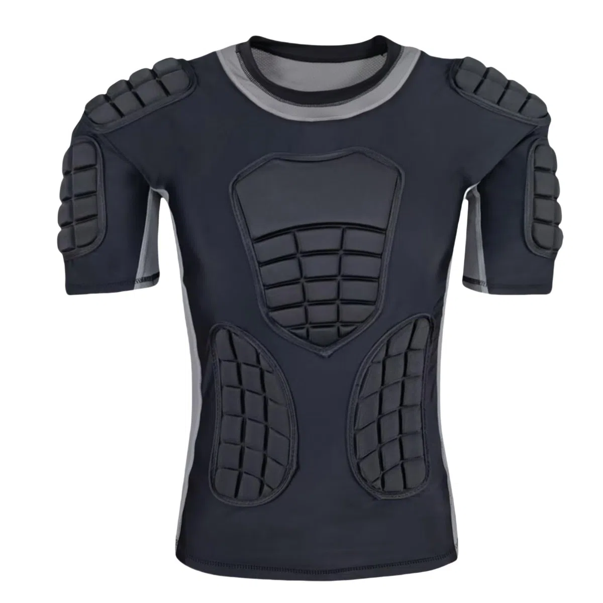 Topeter Maillot de football rembourré pour homme avec poitrine, côtes, dos, épaulettes, protection contre les chocs pour rugby, baseball