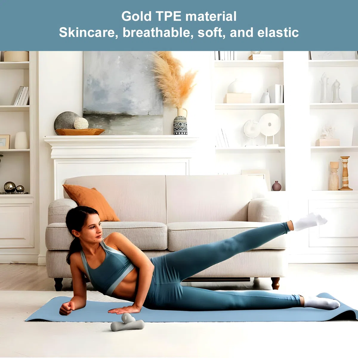 Tapis de Yoga 183x61cm, Yoga d'exercice Tapis de Sol Rembourré, Tapis de Gymnastique, Rangement Pliable, Tapis Yoga pour Tapis de Course, Cycles, Rameurs, Crosstrainers et Autres