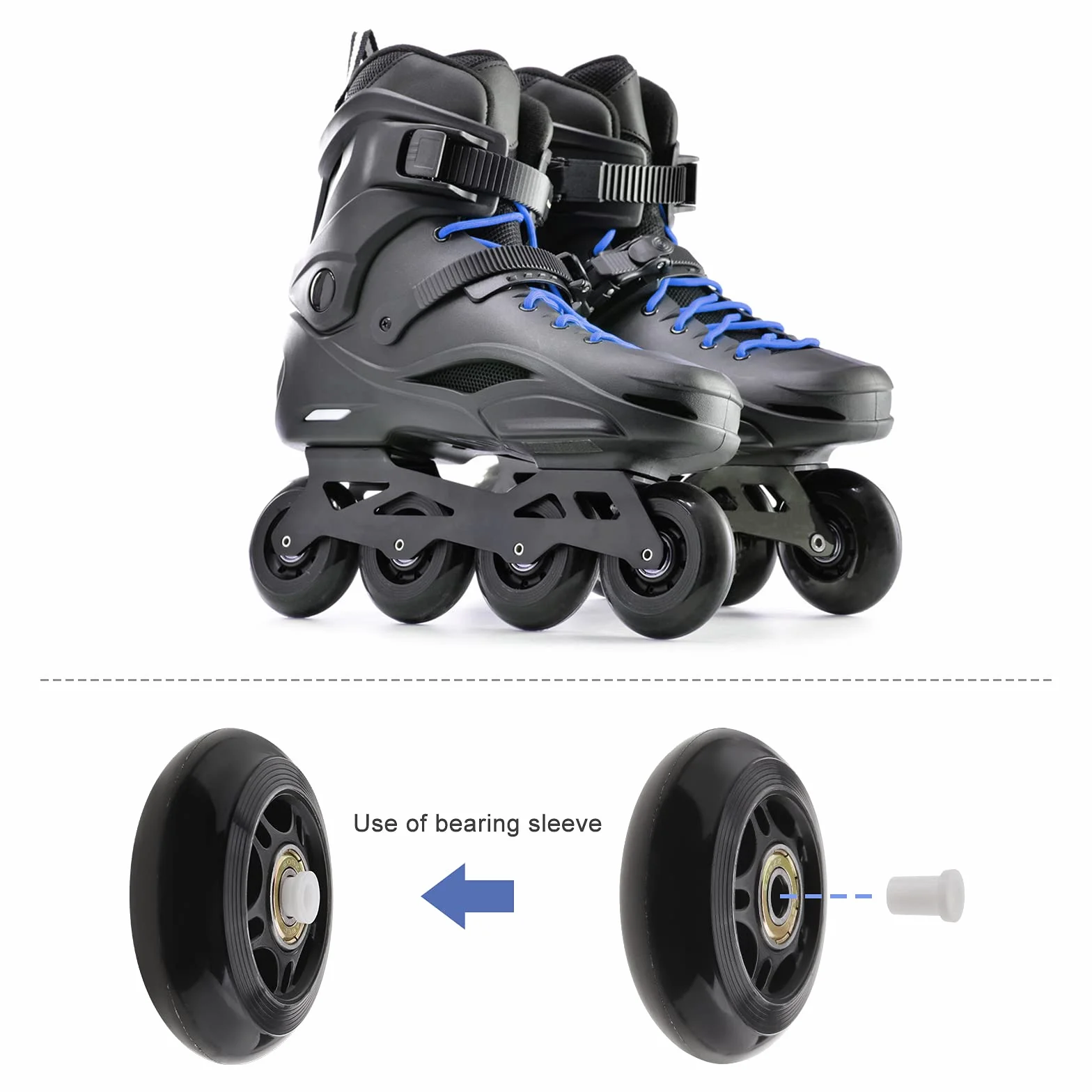 ECSiNG 8pcs Roues de Patinage 70mm 82A avec Roulement ABEC-7 608ZZ pour Garçons et Filles Équitation Récréative en Plein Air