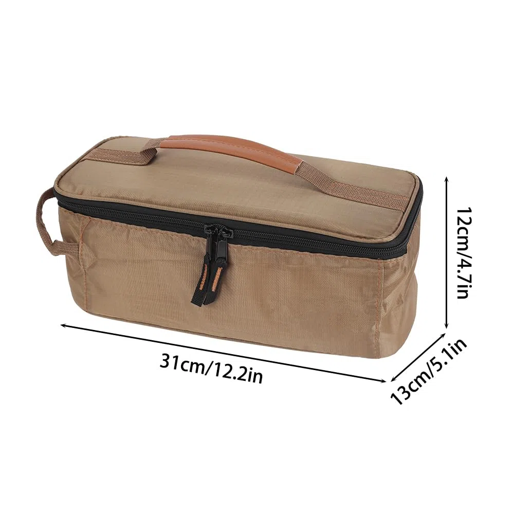 MiOYOOW Sac Rangement pour Ustensiles Cuisine Camping, Sac Transport Vaisselle Camping Étanche avec Double Fermeture Éclair et Poignée pour Camping Randonnée Barbecue
