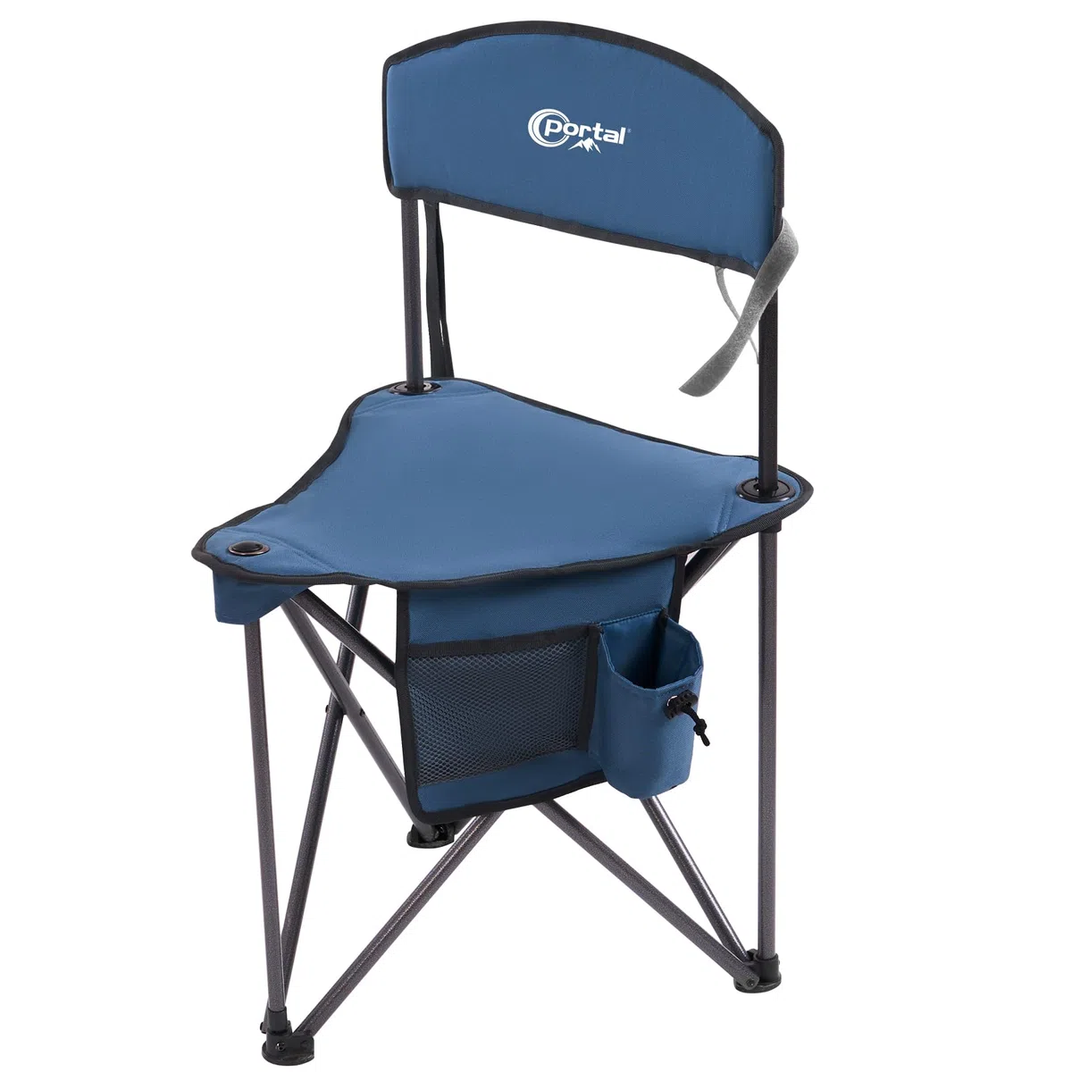 Portal Tabouret de camping pliable avec dossier - Tabouret à trois pieds - Extra large - Ultra léger - Chaise de pêche portable - 78 cm de haut - Repose-pieds - Charge maximale : 100 kg - Avec poche