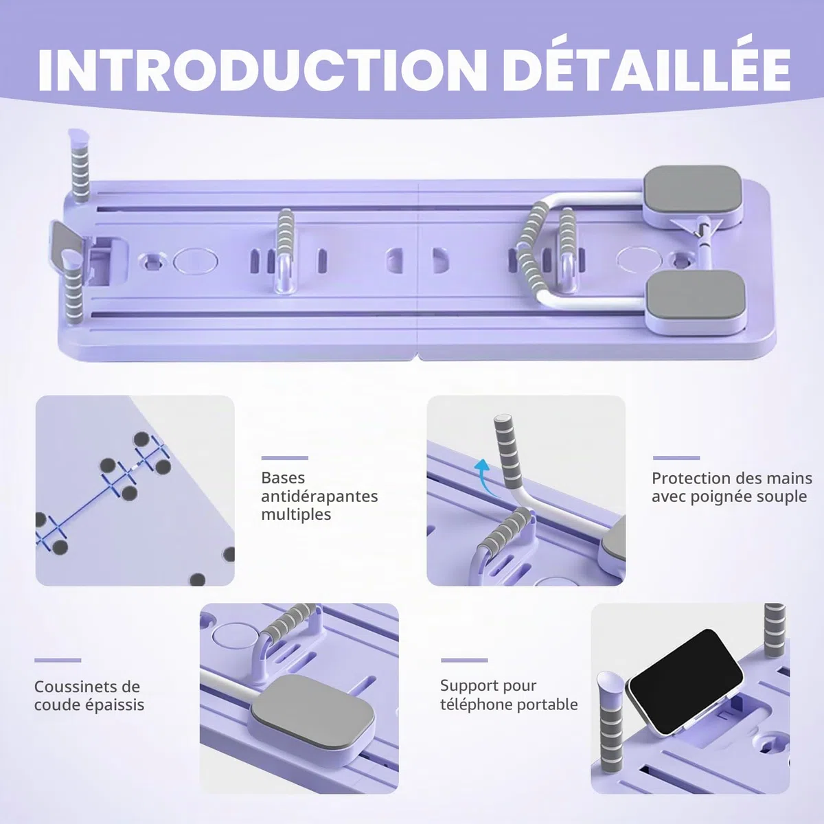 Planche de réformateur de pilates 5 en 1 améliorée : planche de pilates avec compteur LED et rouleau à rebond automatique – Planche centrale pliable multifonction pour salle de sport à domicile