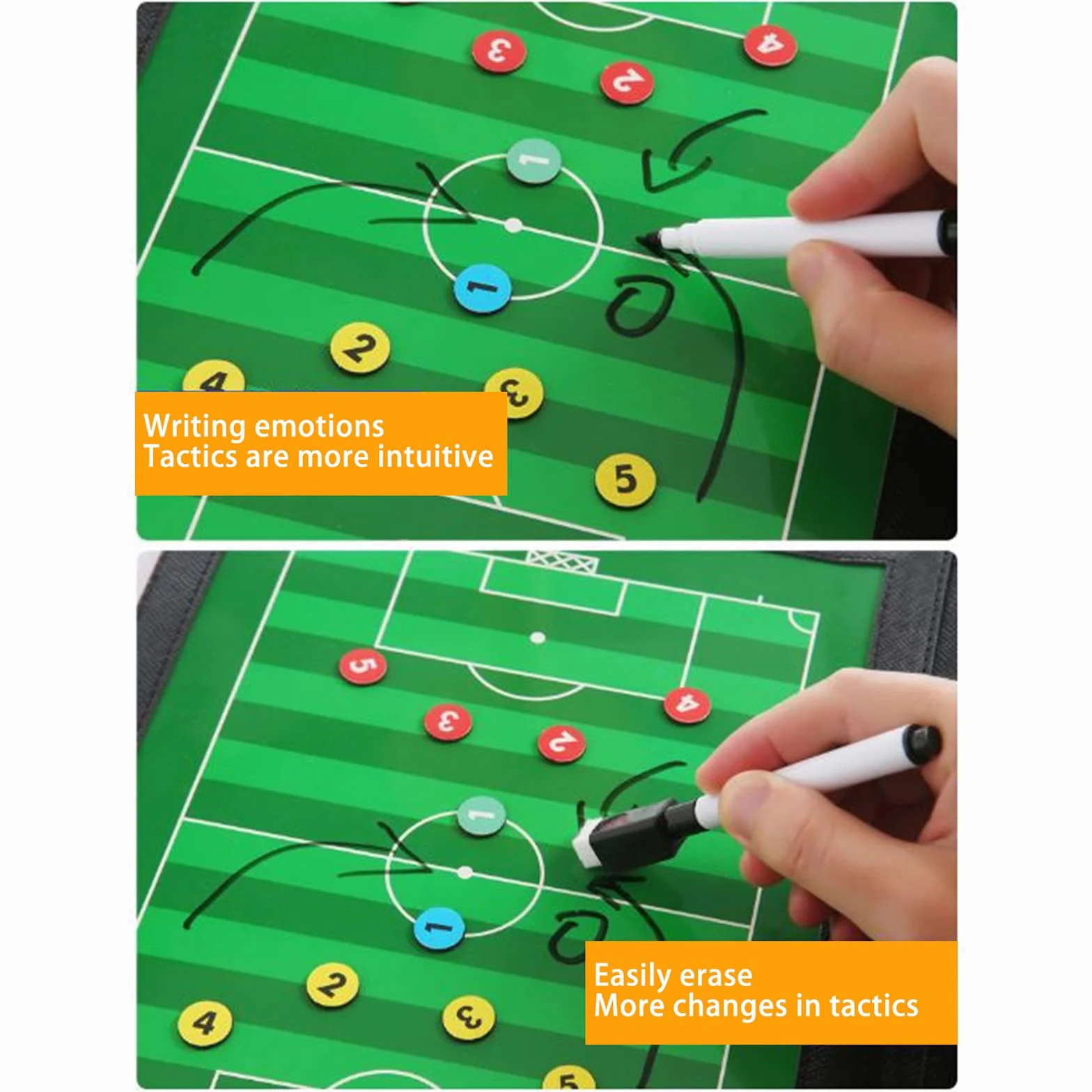 Tableau Tactique Football, Tableau Football Tactique Entraîneur Board, Tableaux Tactiques de Football, avec Marqueur et Aimants, pour Entraîner de Football Compétition