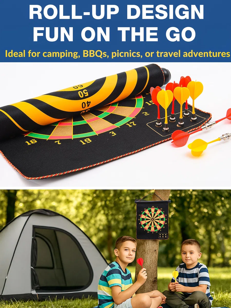 Cible de fléchettes magnétique pour Enfants avec 12 fléchettes sûres, Double Face, Cadeaux pour Enfants de 4, 5, 6, 7, 8, 9, 10, 11, 12 Ans, Jeu d'intérieur et d'extérieur