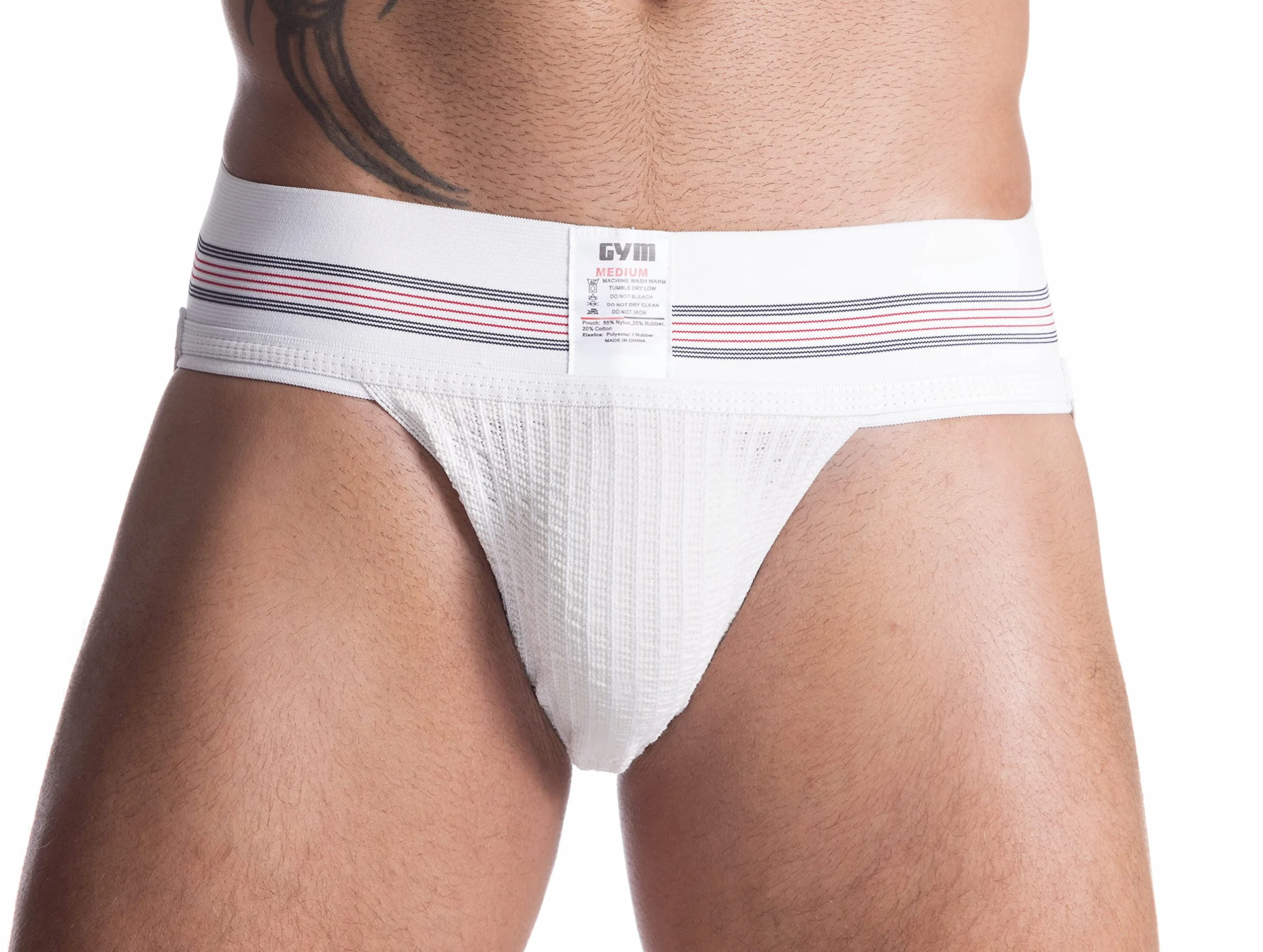 Gym Support athlétique Classique à Bande Large pour Homme 7,6 cm, Blanc, Medium