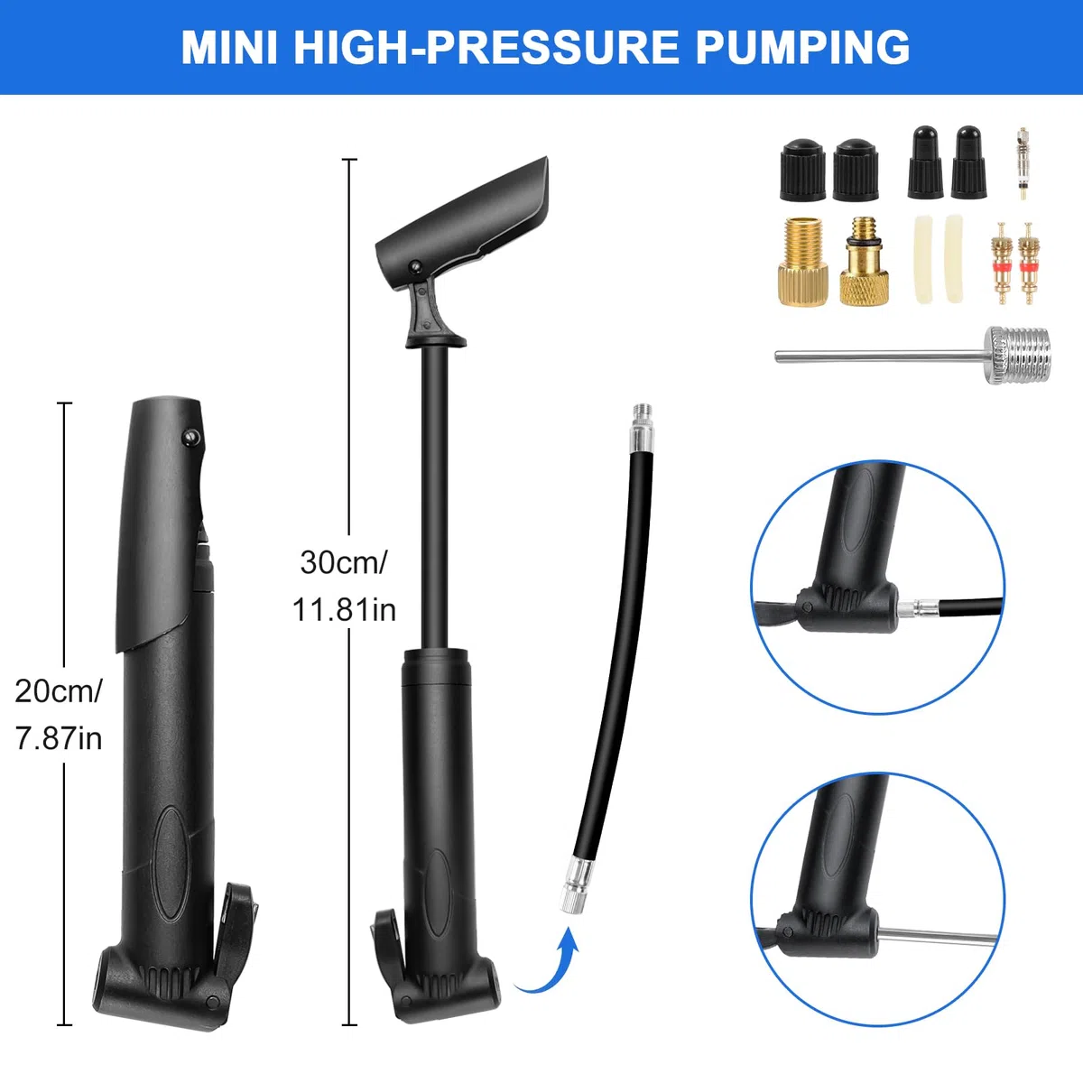 Kit de réparation de vélo Oziral multifonction 16-en-1 Kit Crevaison Velo accessoires VTT avec un couvercle étanche mini pompe 12 rustines pour pneus avec adhésif, rangement pratique pour accessoires