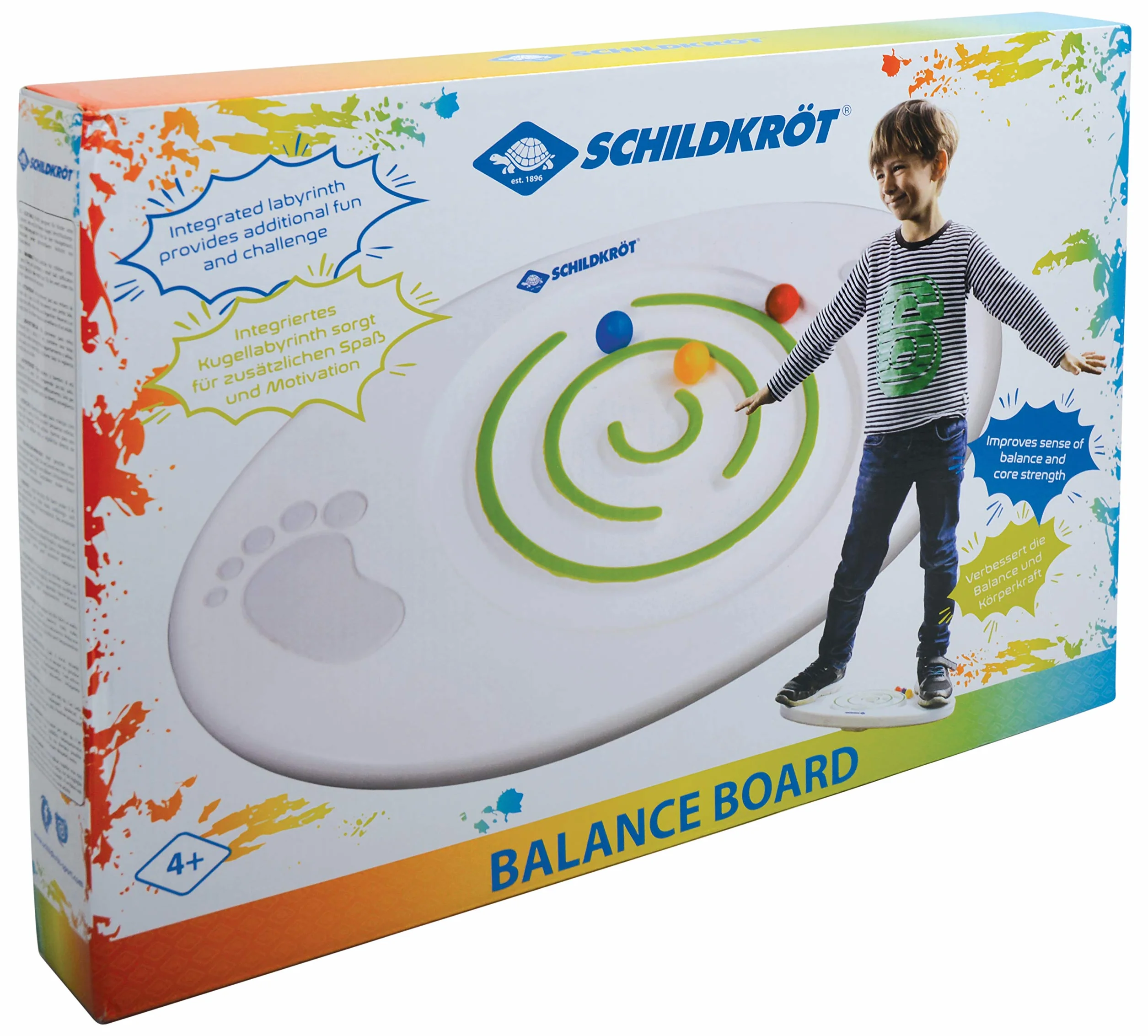 Schildkröt Planche d'Équilibre pour Enfants, avec Labyrinthe de Balle Intégré, Combine Entraînement à l'Équilibre et Plaisir, à Partir de 4 Ans, 970137