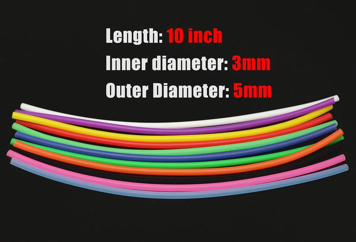 Tigofly Lot de 11 Tubes Creux Souples et Flexibles en Silicone de 25,4 cm - 11 Couleurs - 3 mm x 5 mm