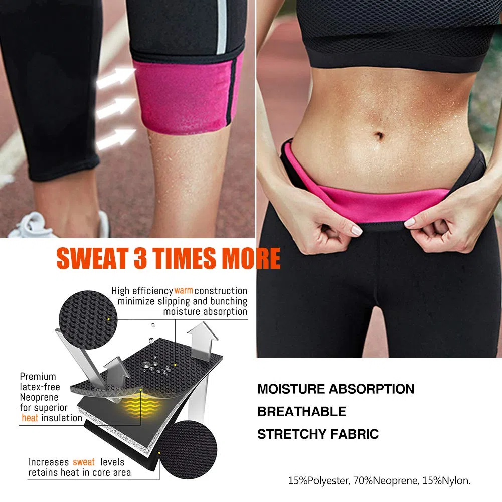 Sudation Pantalon Amincissante Ventre Plat Maigrir Leggings Poches Sauna Suit Entraînement en Néoprène Formateur Shaper Exercice Fitness Gym Yoga Sport Femme